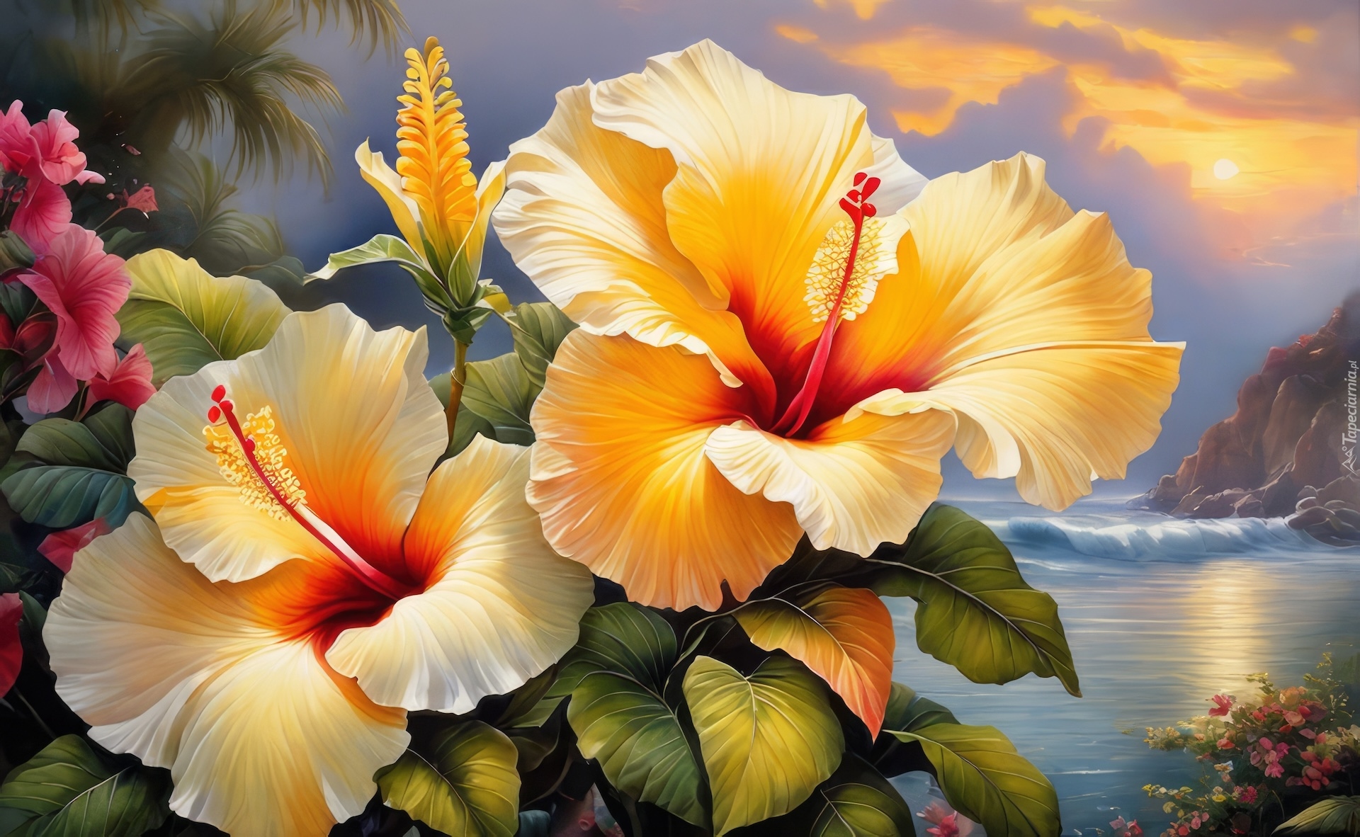 Kwiaty, Hibiskus, Zbliżenie