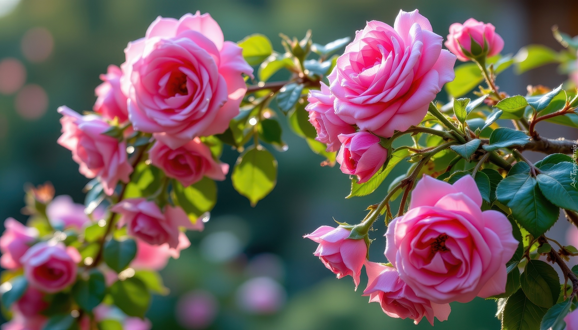 Róże, Różowe, Kwiaty, Grafika AI