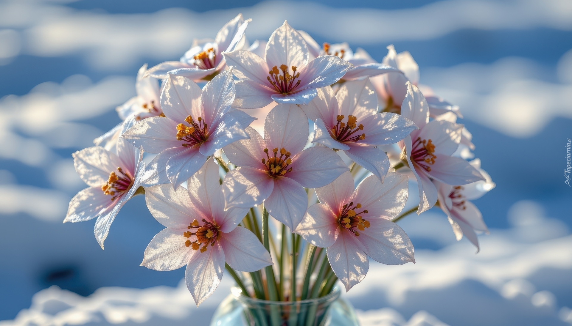 Biało-różowe, Kwiaty, Wazon