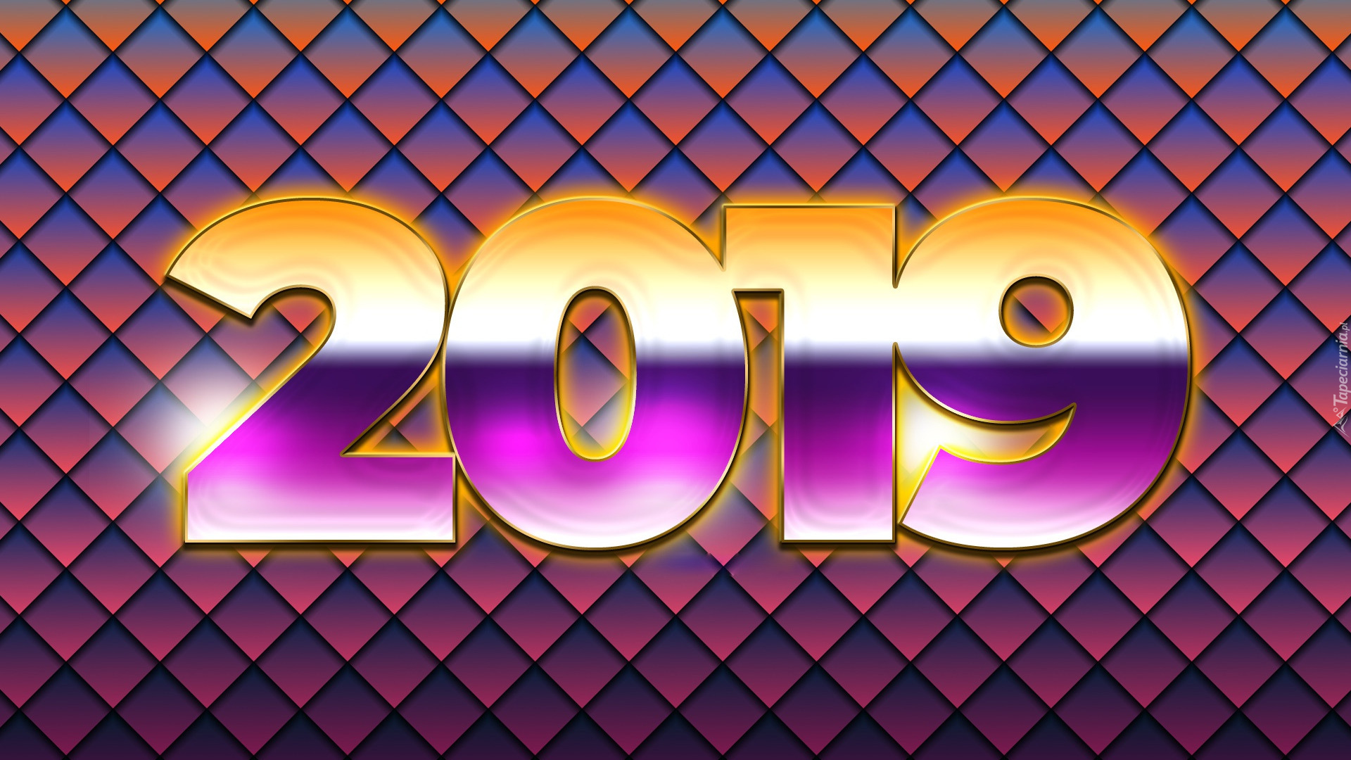 Nowy Rok, 2019, Świecące, Cyfry