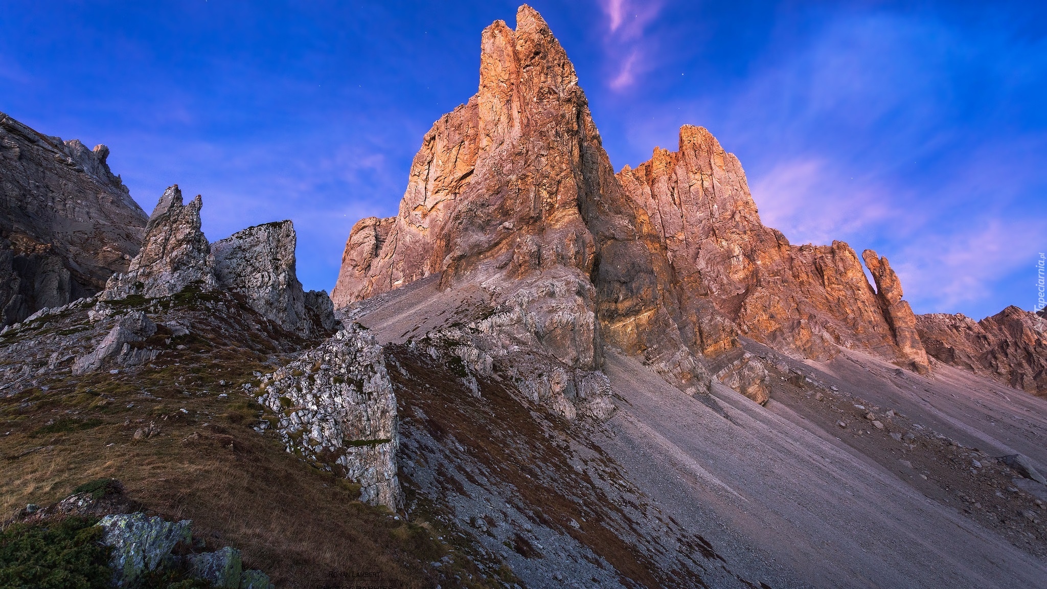 Góry, Alpy Wysokie, Szczyt, Les Aiguilles, Gwiazdy, Park Narodowy Ecrins, Francja