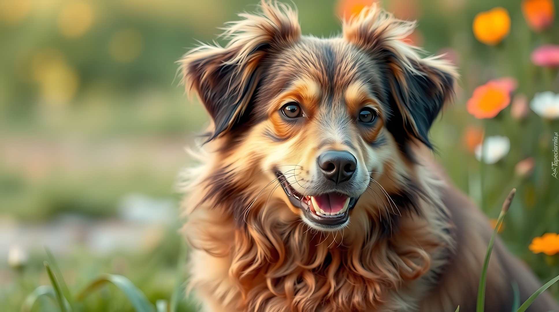 Rudo-brązowy, Pies, Radosny, Morka, Grafika AI