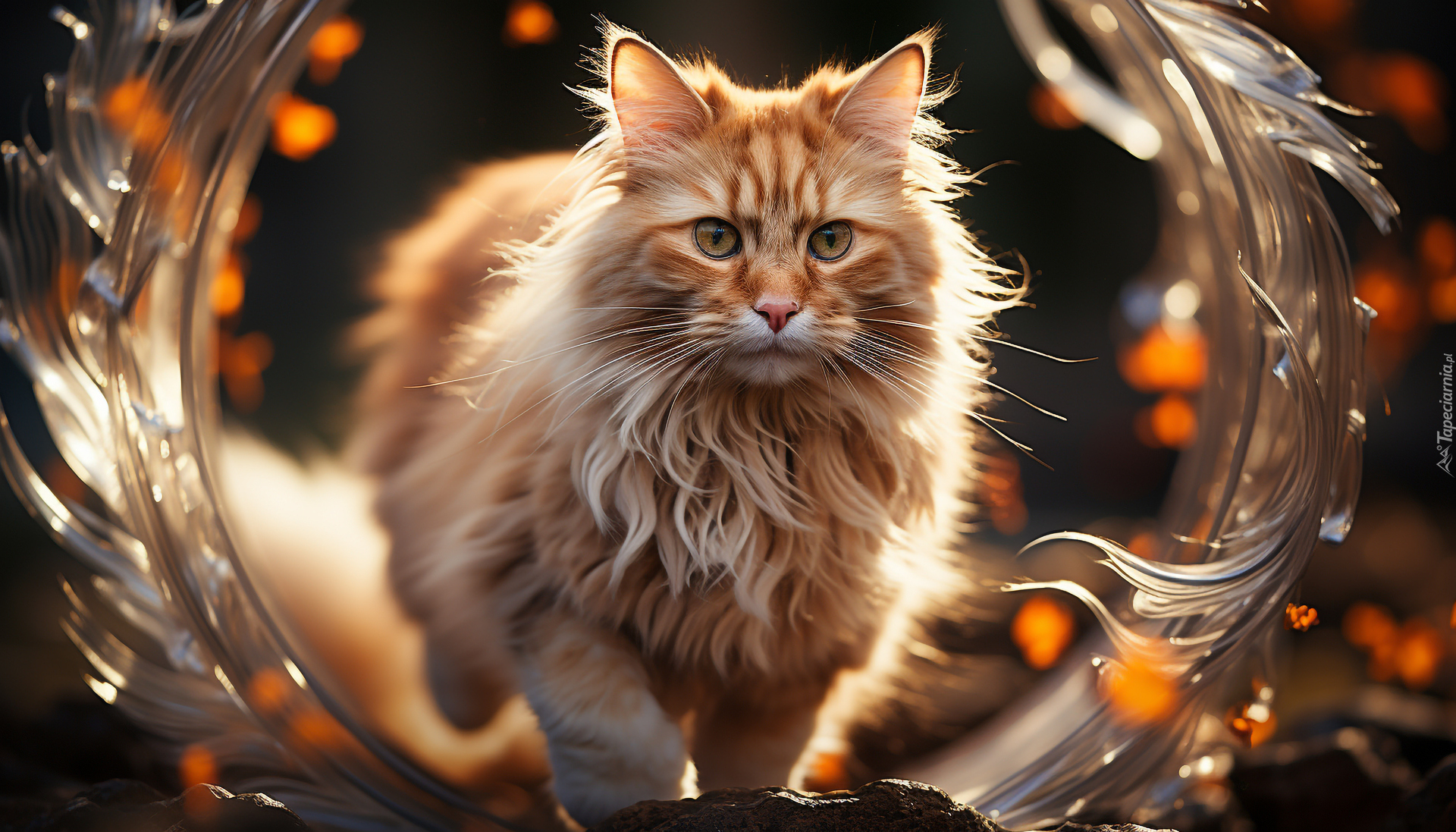 Rudy, Długowłosy, Kot, Obręcz