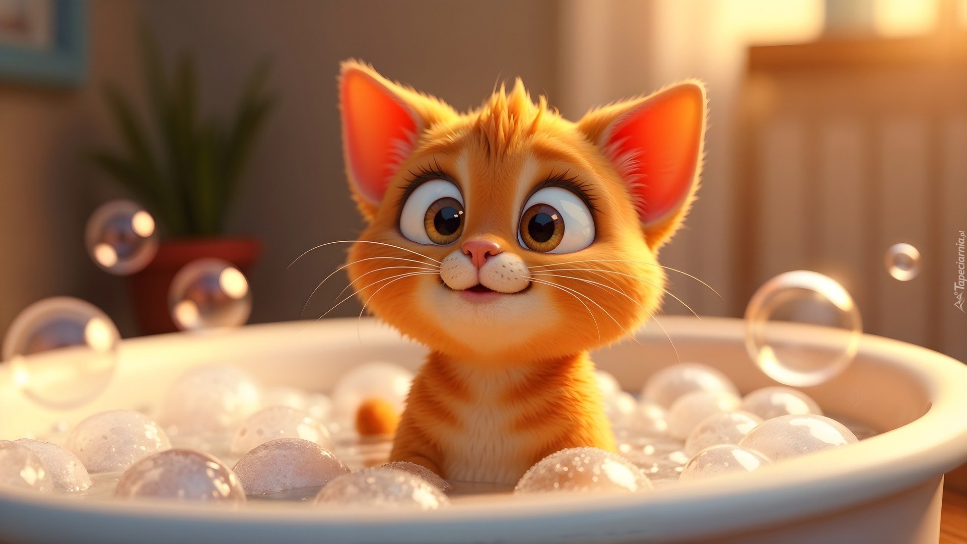 Rudy, Kot, Kąpiel, Grafika