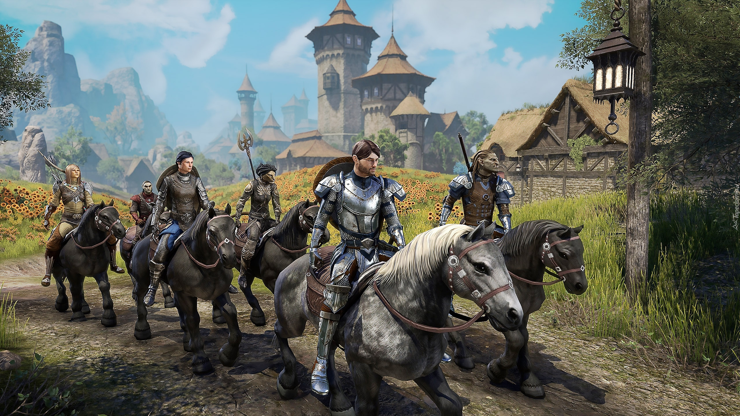 Gra, The Elder Scrolls Online High Isle, Konie, Rycerze, Orszak, Zamek