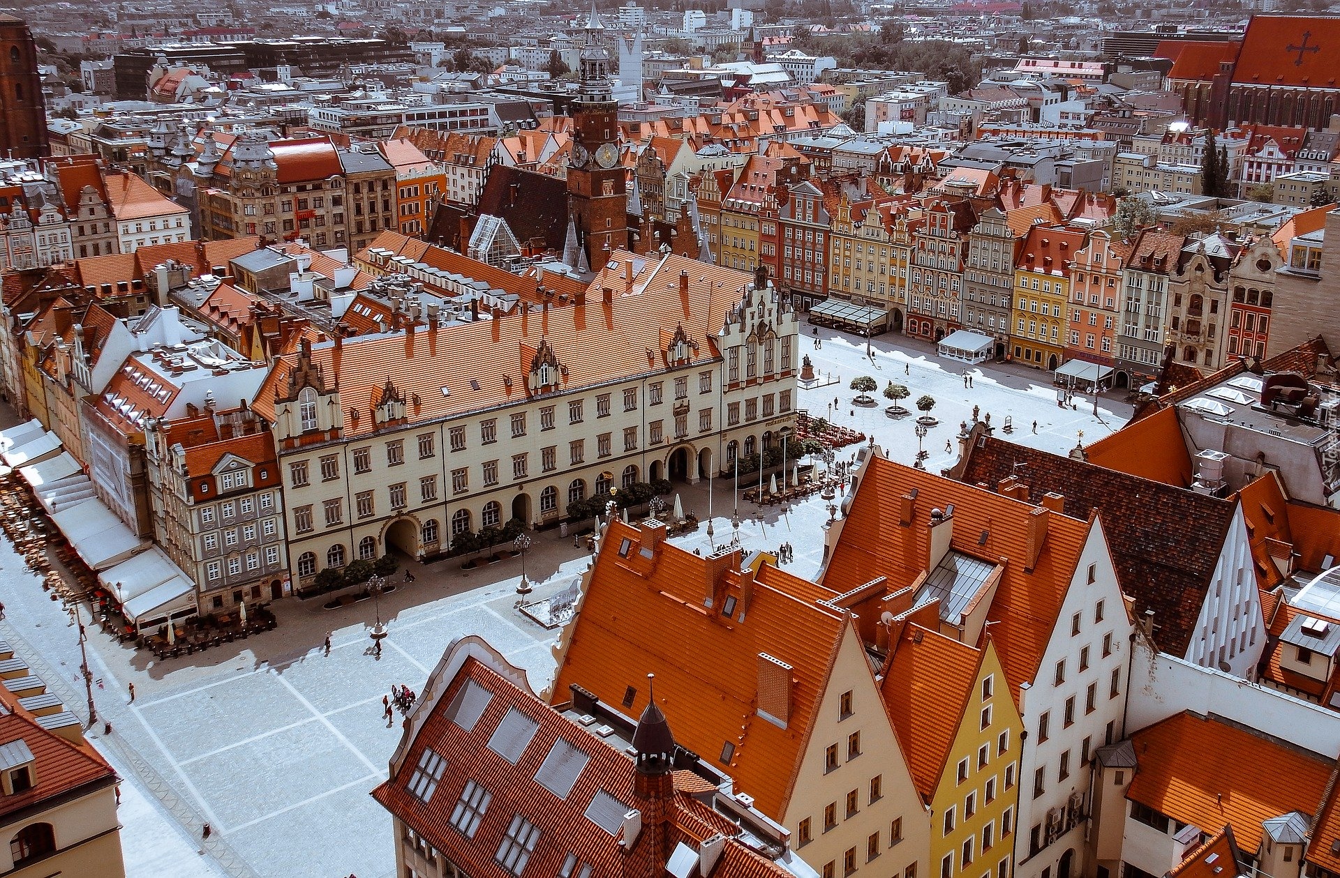 Starówka, Rynek, Domy, Wrocław, Polska