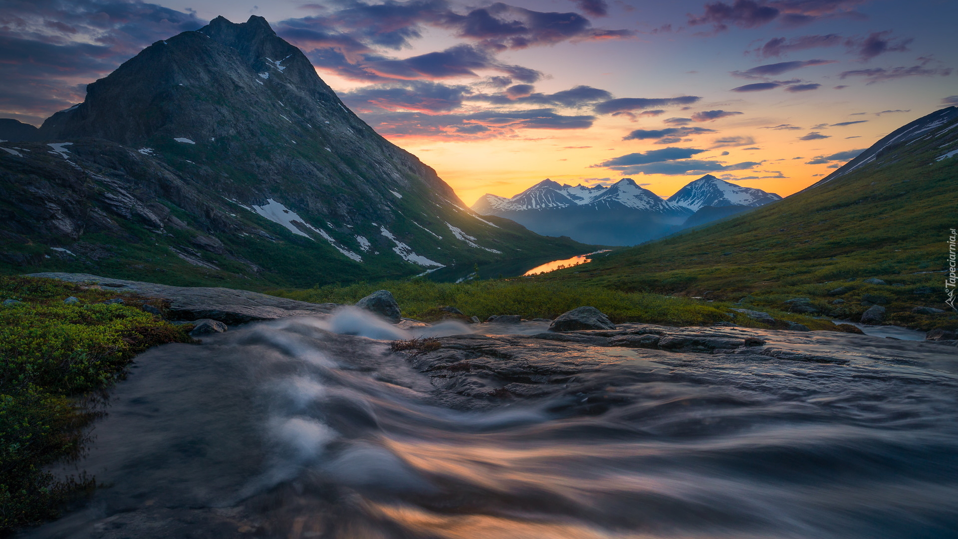Góry, Rzeka Rauma, Jezioro, Dolina, Romsdalen, Norwegia