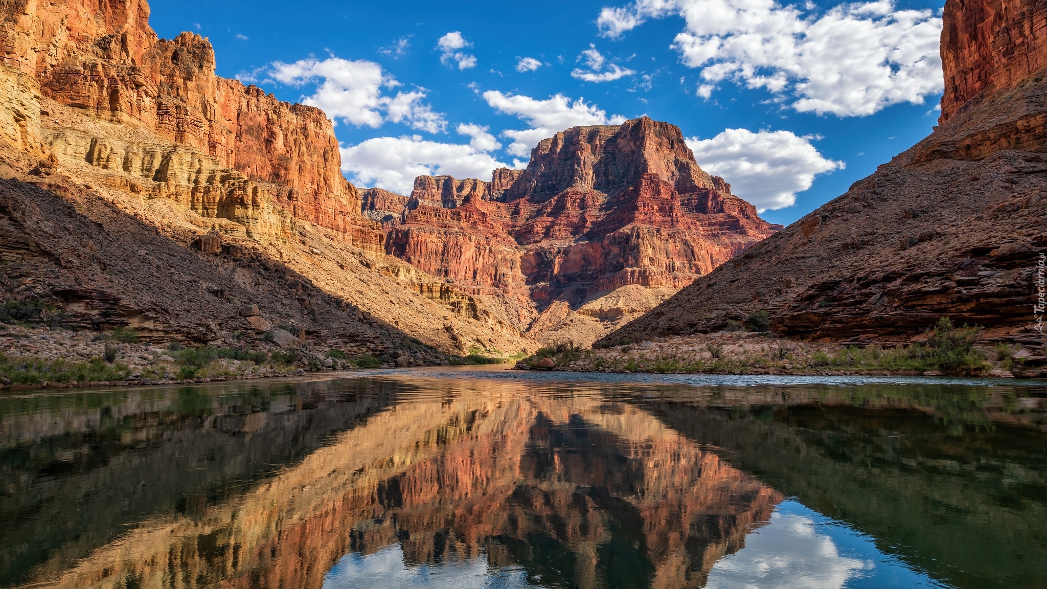 Góry, Skały, Grand Canyon, Rzeka, Kolorado River, Park Narodowy Wielkiego Kanionu, Arizona, Stany Zjednoczone