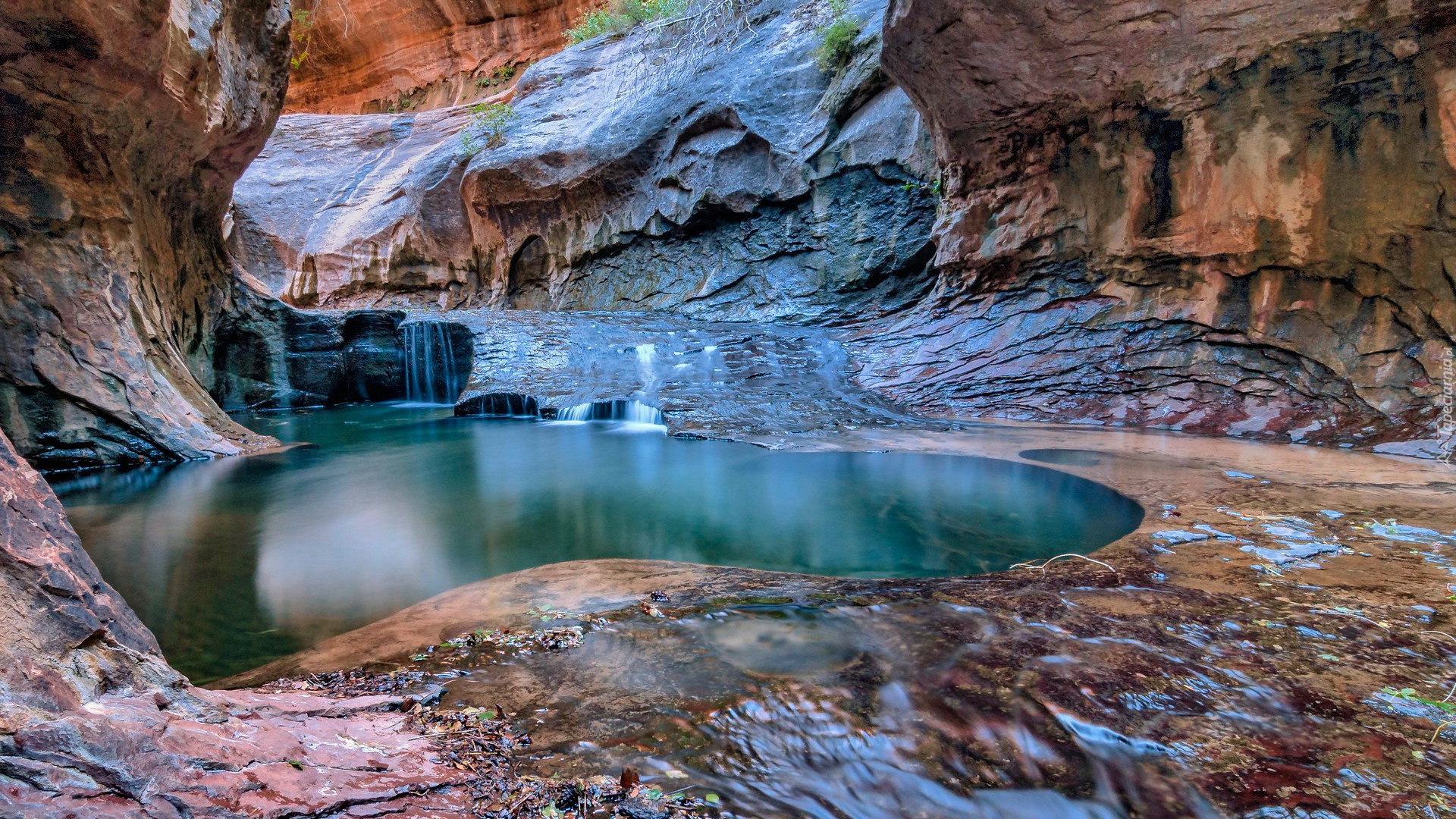 Kolorowe, Skały, Rzeka, Left Fork North Creek, Park Narodowy Zion, Utah, Stany Zjednoczone