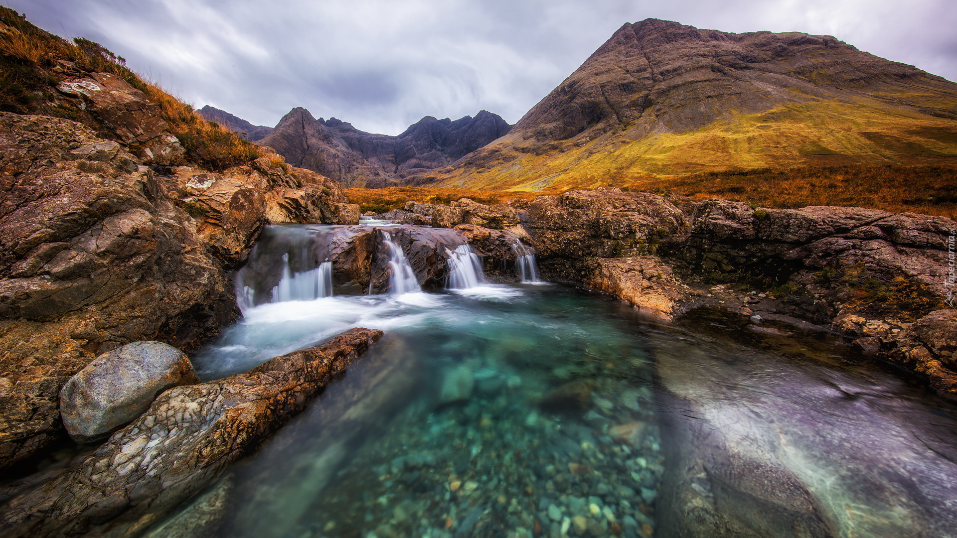 Szkocja, Highland, Góry Cuillin, Rzeka, Skały