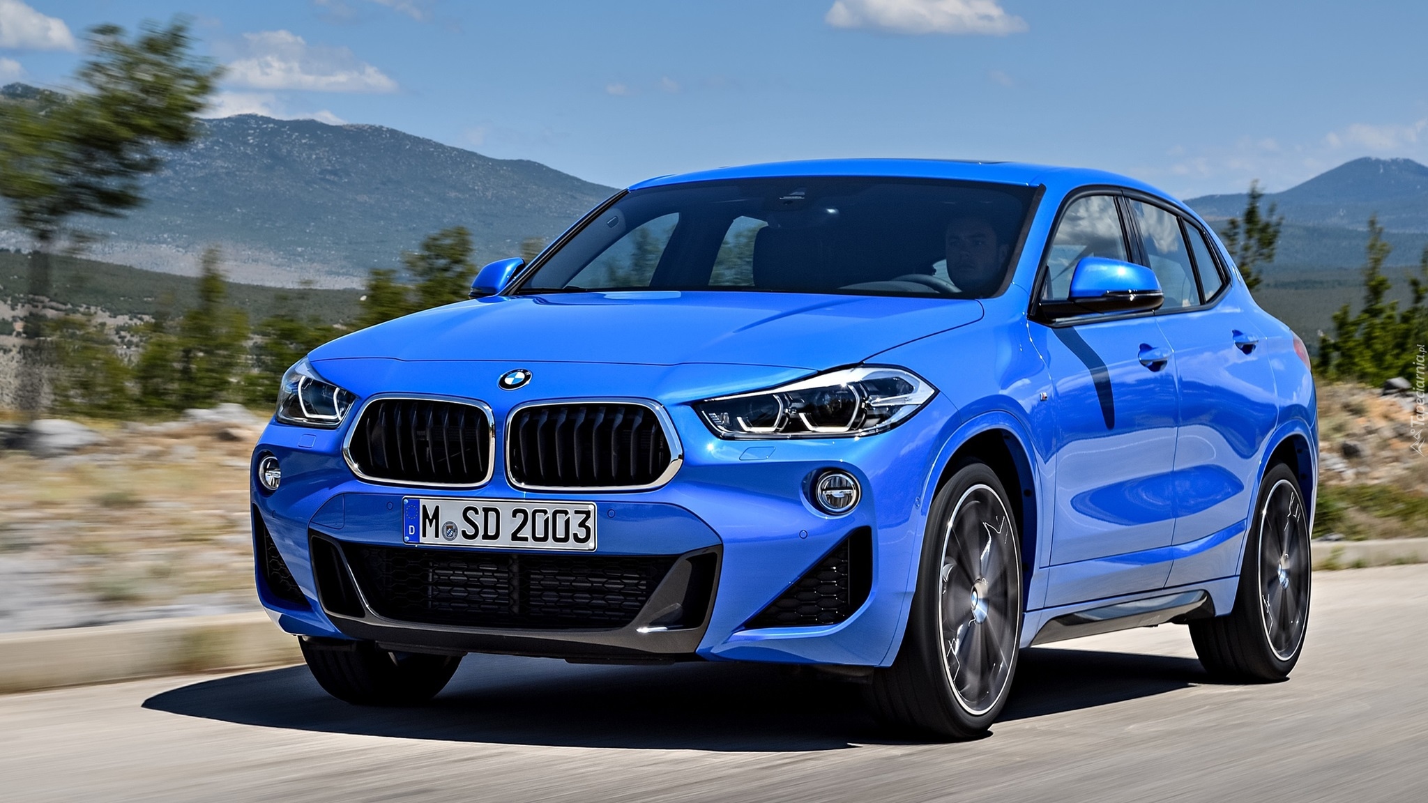 Niebieskie, BMW X2, 2018, Droga