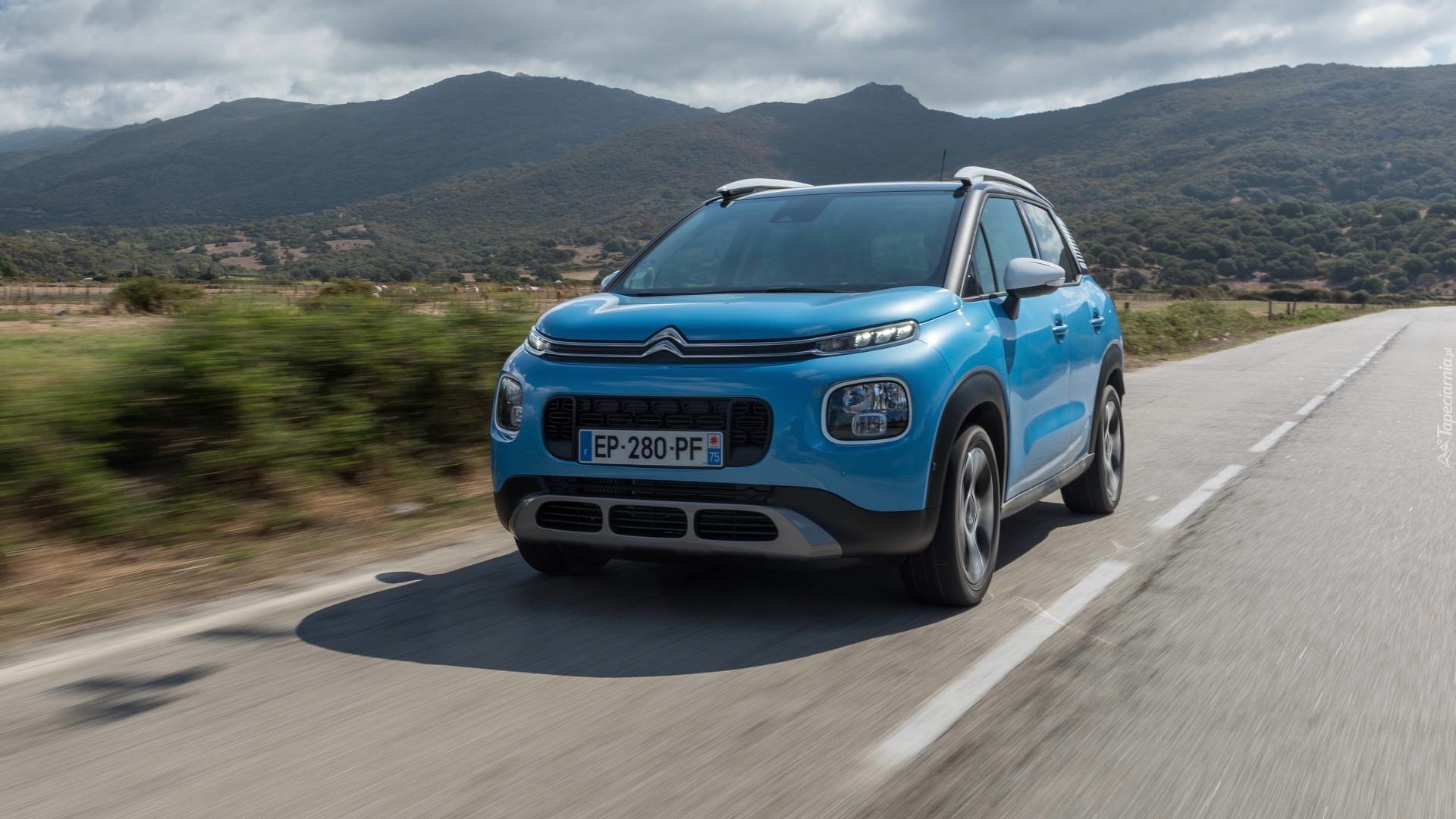 Niebieski, Citroen C3 Aircross, 2017