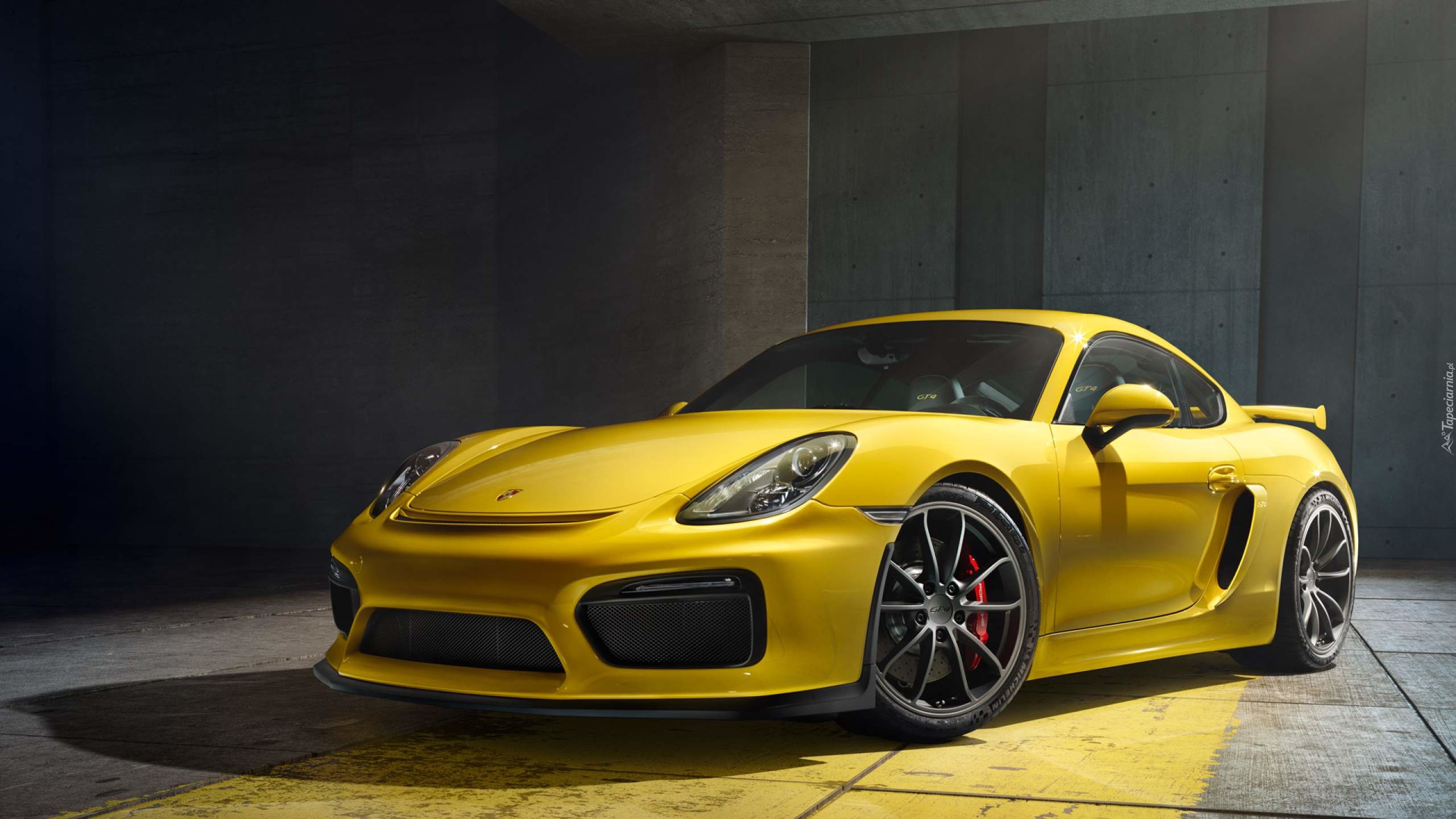 Żółte, Porsche Cayman GT4, 2015