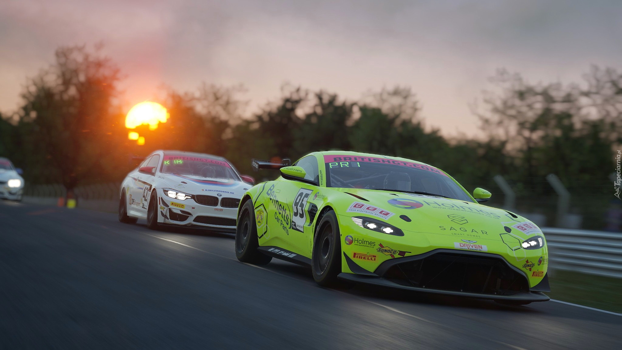 Samochody, Tor, Wschód słońca, Gra, Asseto Corsa Competizione