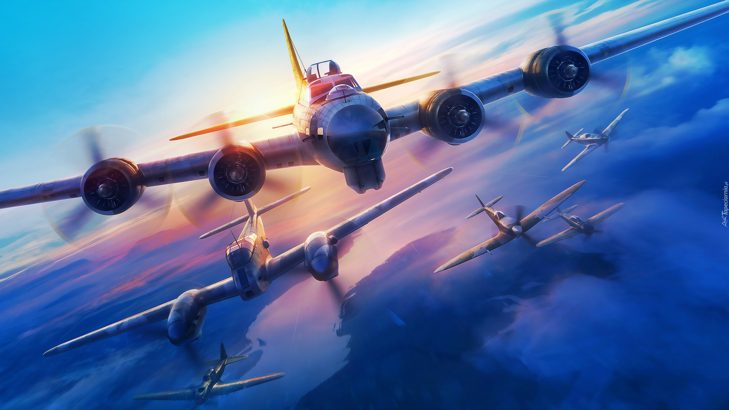 Gra, World of Warplanes, Samoloty, Chmury, Niebo