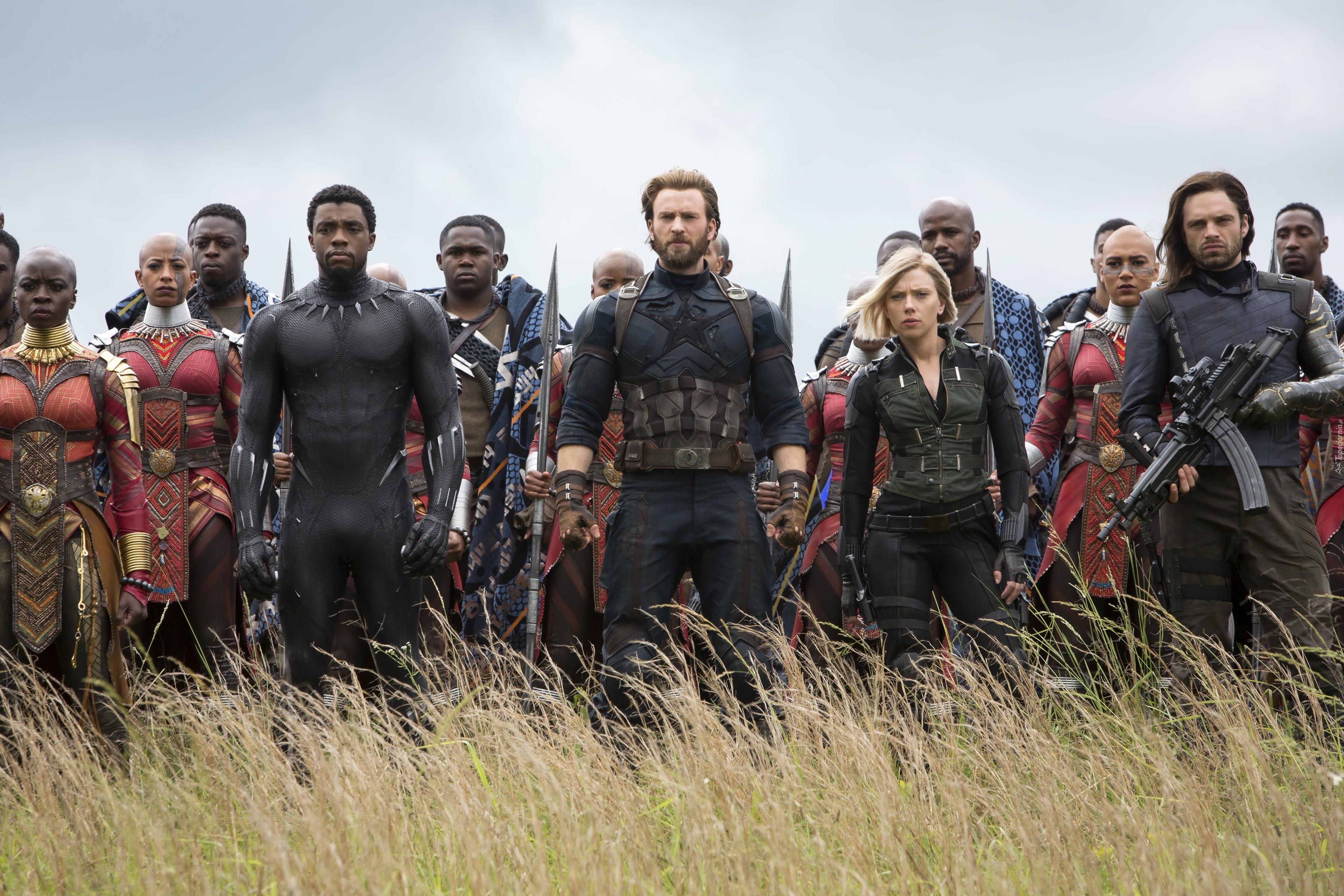 Film, Avengers Wojna bez granic, Avengers Infinity War, Anthony Mackie, Chris Evans, Scarlett Johansson