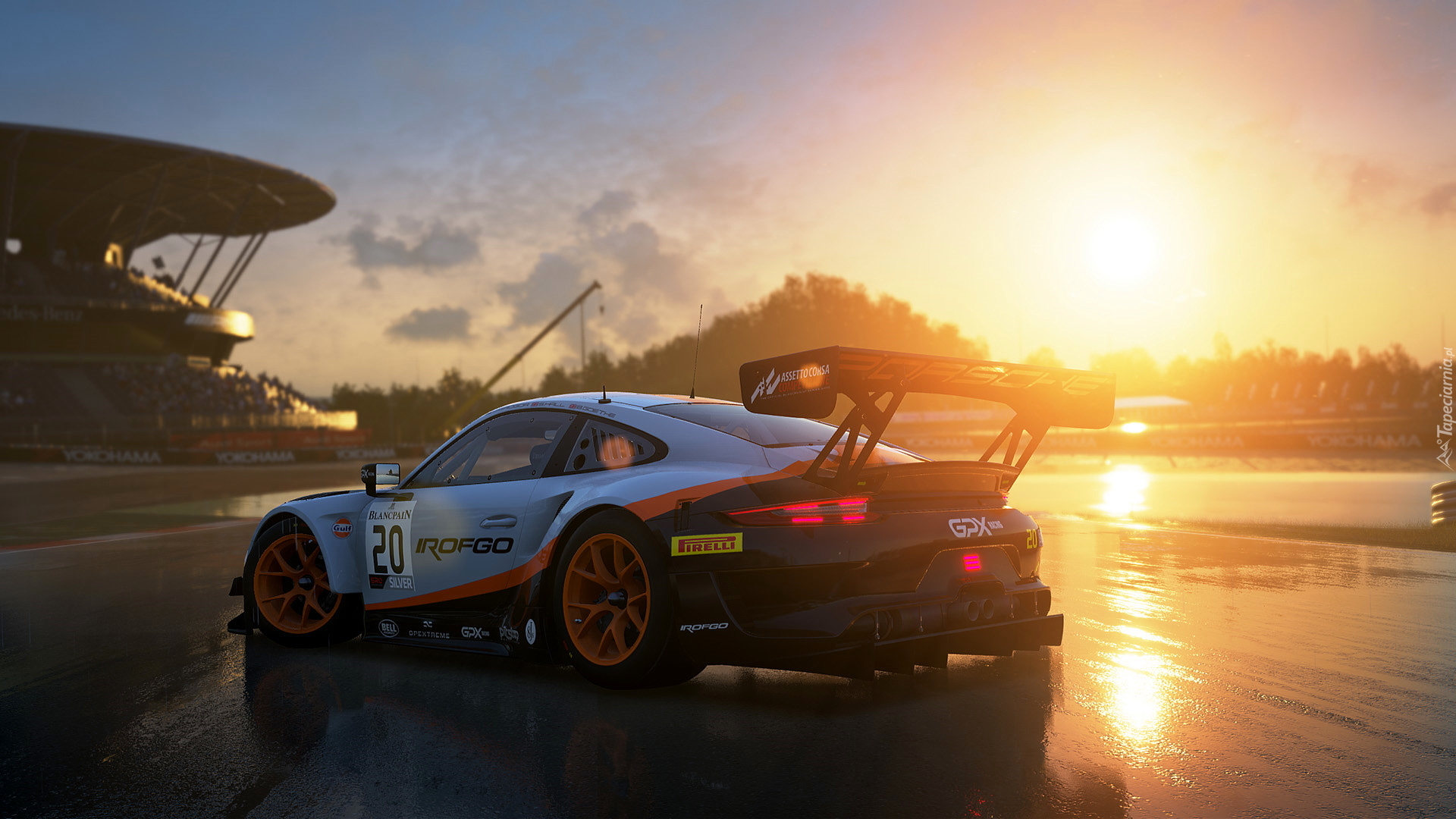 Samochód, Tor, Promienie słońca, Gra, Assetto Corsa Competizione