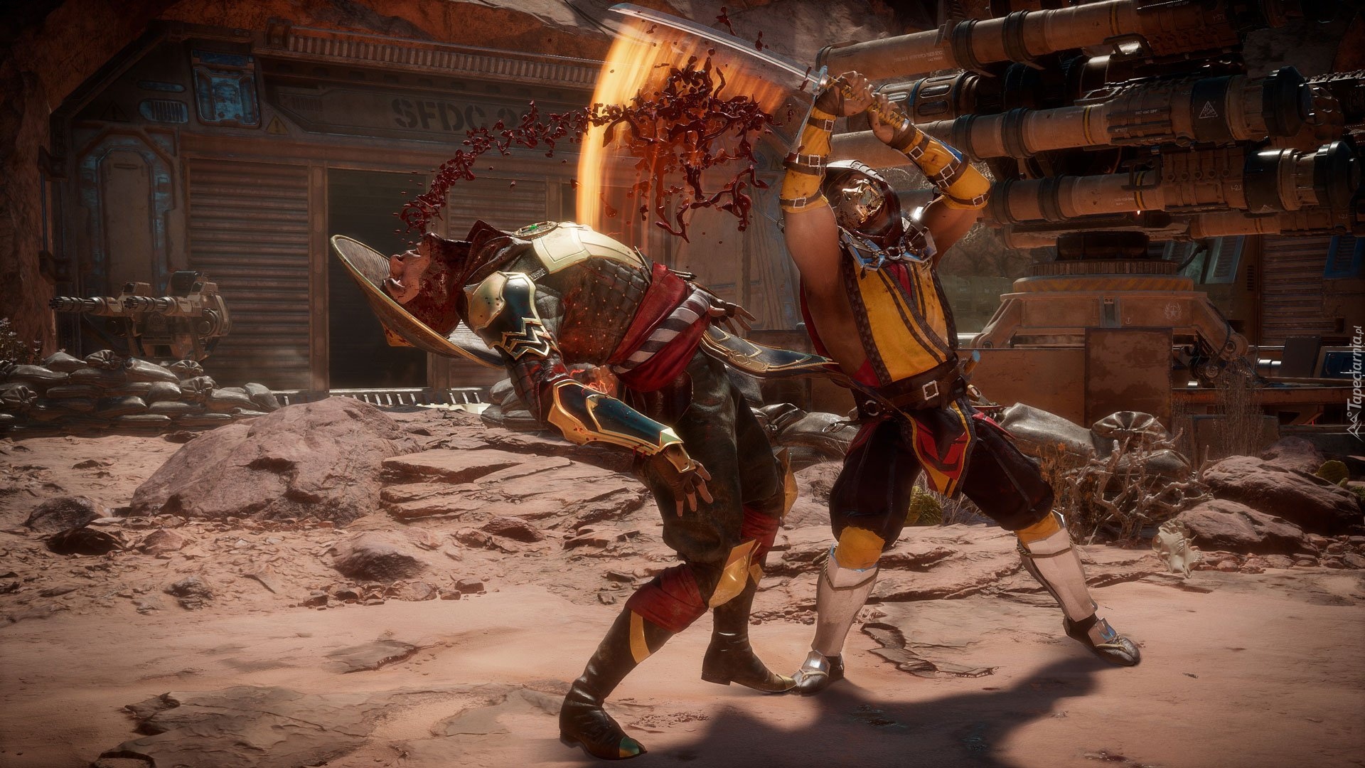 Mortal kombat 11, Walka, Raiden, Scorpion