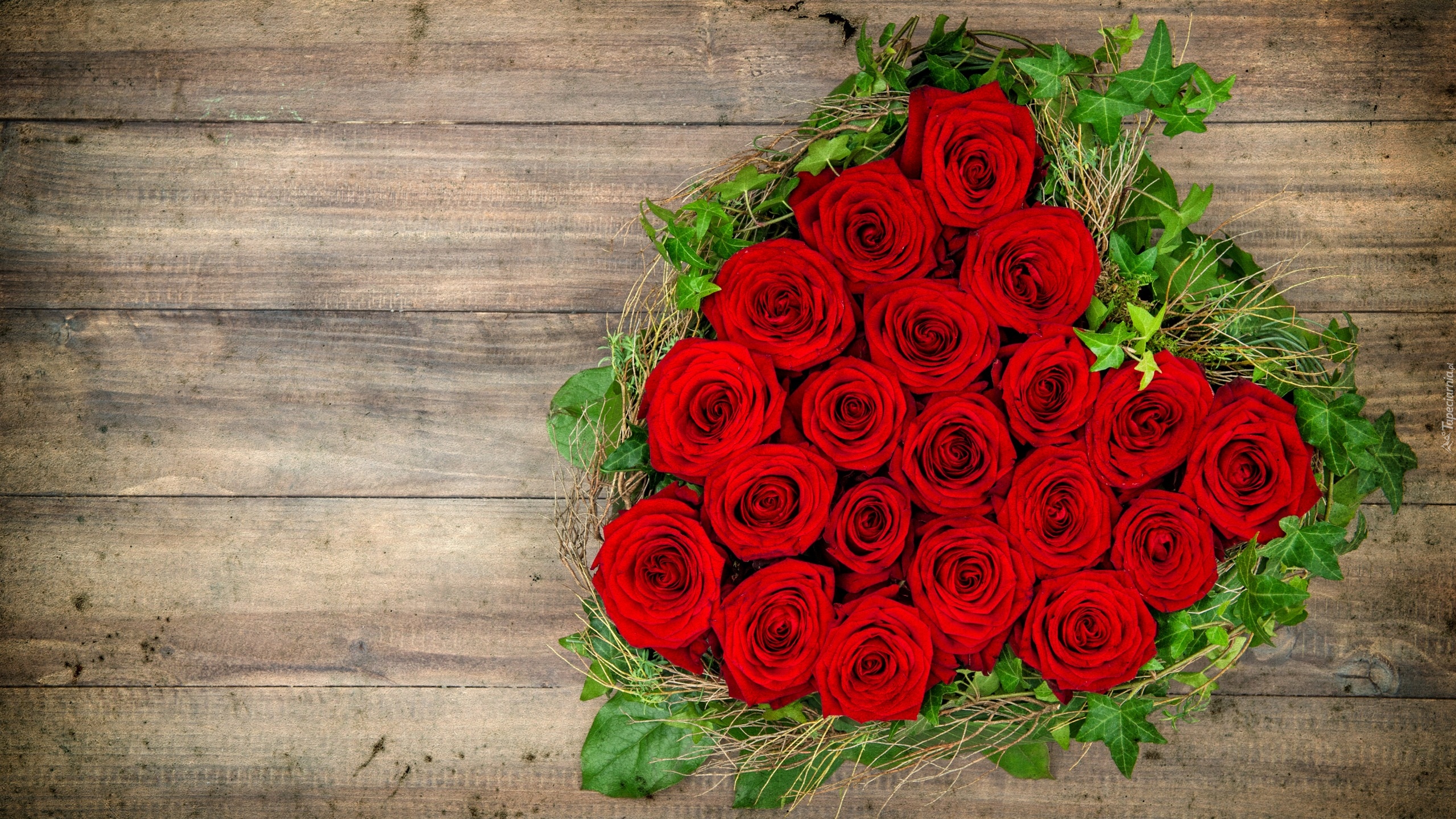 Czerwone, Róże, Serce, Miłość