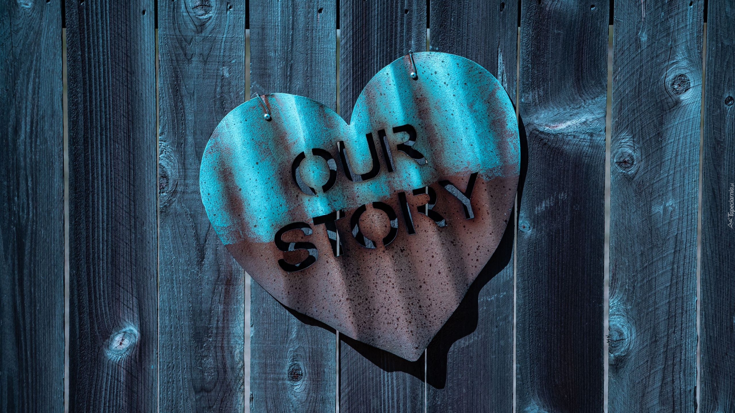 Serce, Metal, Napis, Our Story, Deski