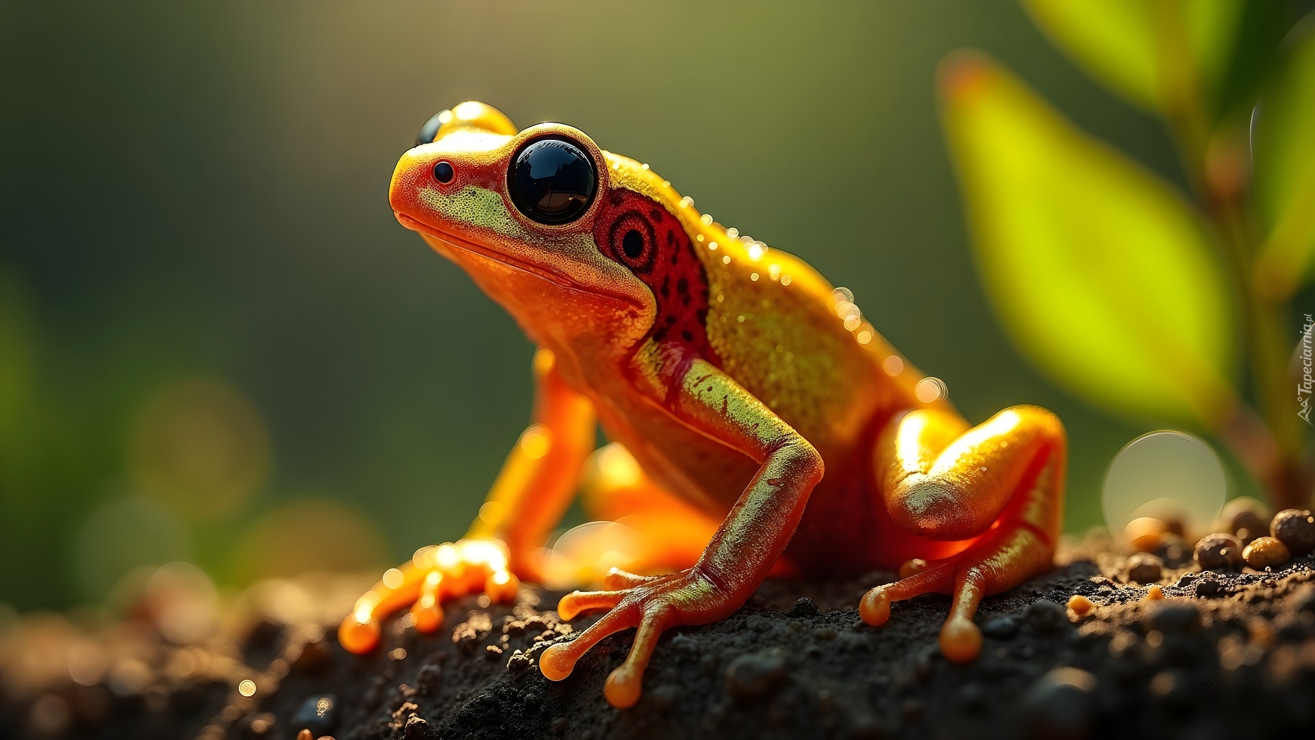 Pomarańczowa, Siedząca, Żaba