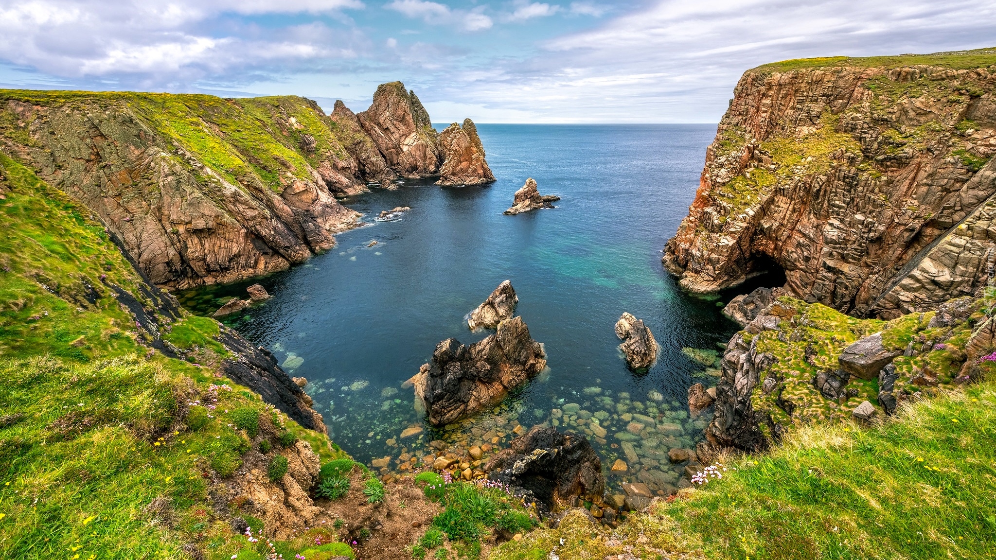 Irlandia, Hrabstwo Donegal, Morze, Wybrzeże, Skały, Wyspa Tory