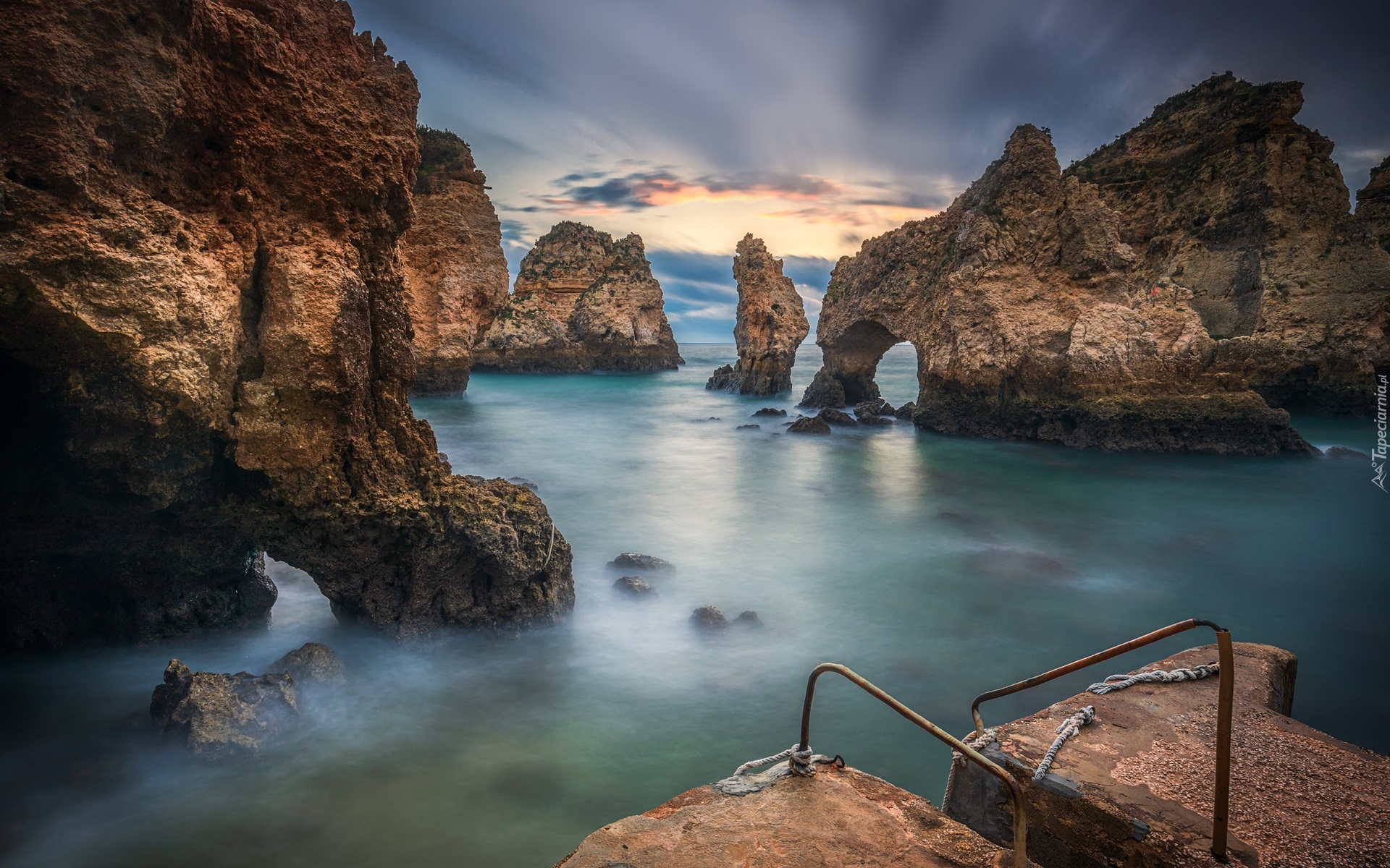 Wybrzeże, Skały, Morze, Ponta da Piedade, Region Algarve, Portugalia