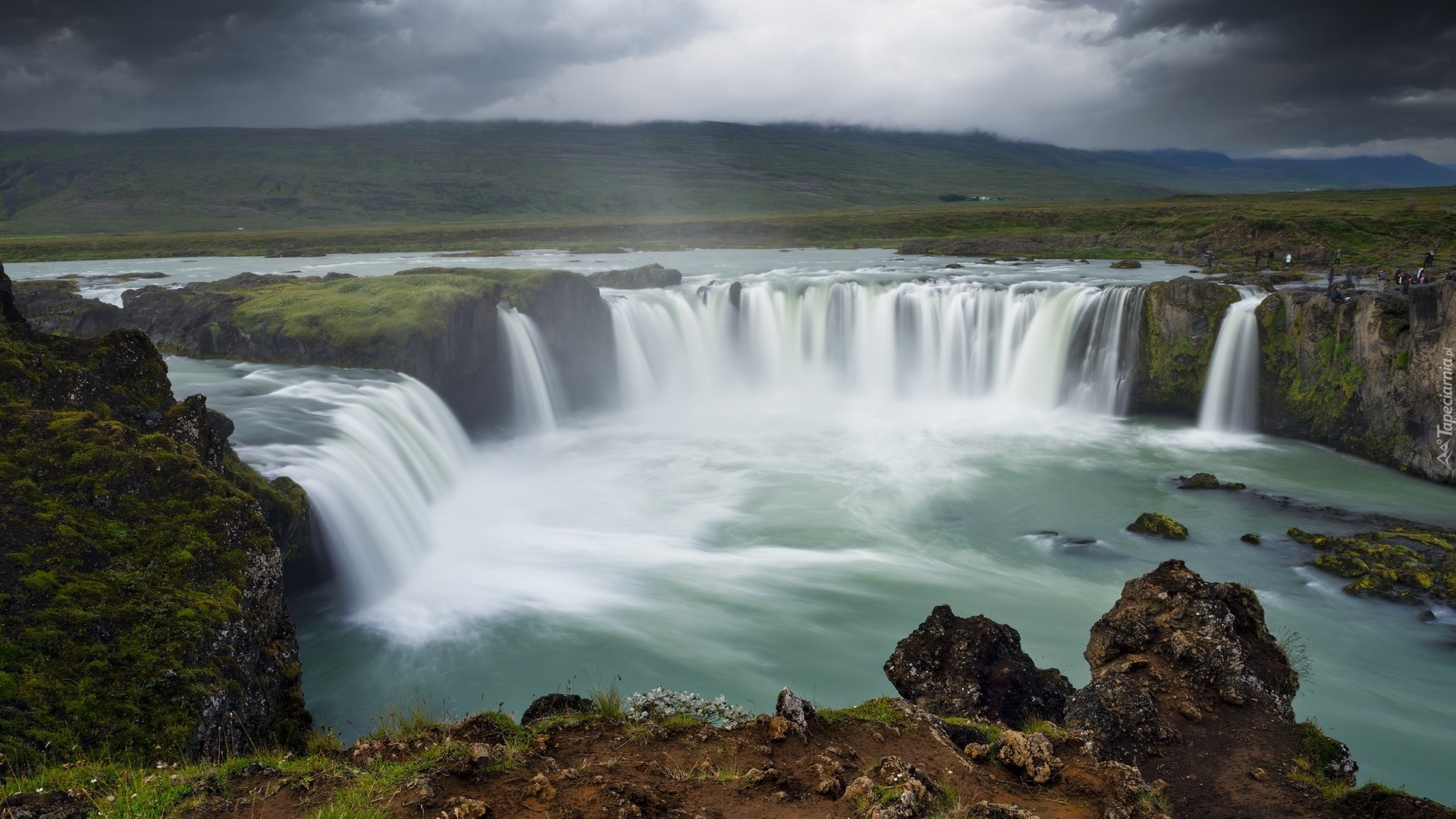 Islandia, Wodospad, Godafoss, Skały, Rzeka