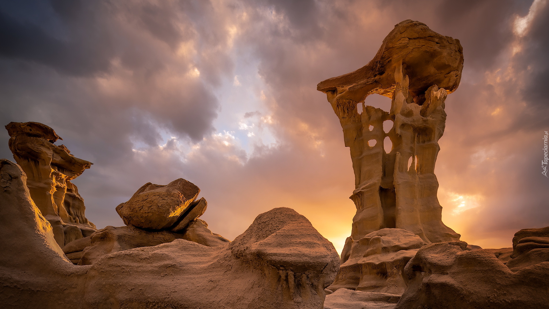 Skały, Bisti Badlands, Nowy Meksyk, Stany Zjednoczone