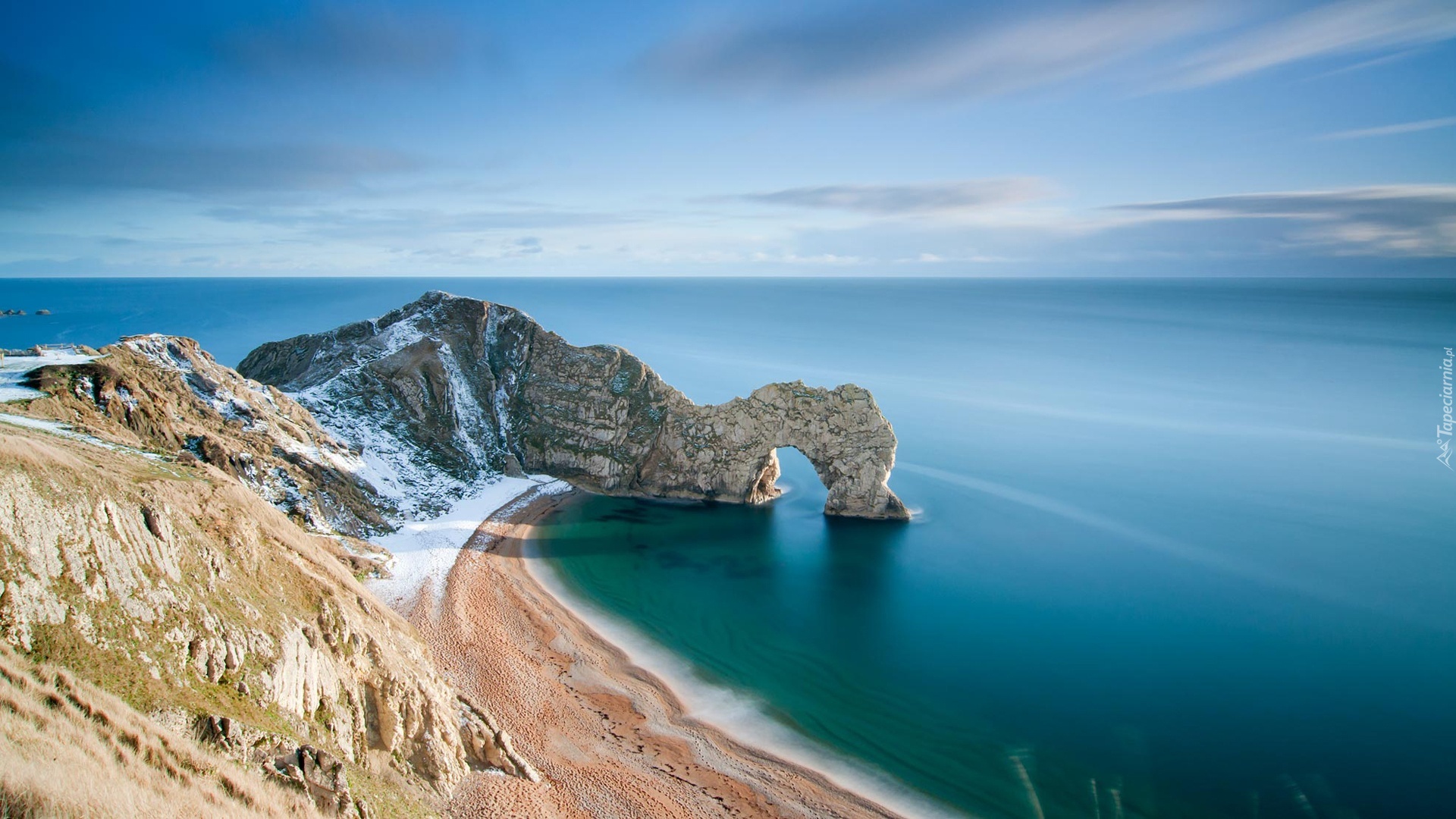 Anglia, Hrabstwo Dorse, Wybrzeże Jurajskie, Morze, Skała, Łuk wapienny Durdle Door