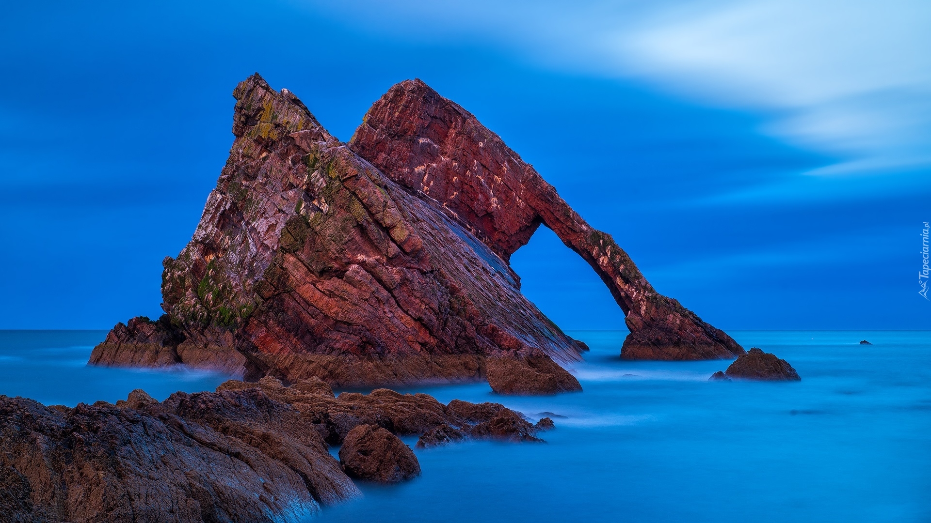 Morze, Skały, Bow Fiddle Rock, Portknockie, Szkocja