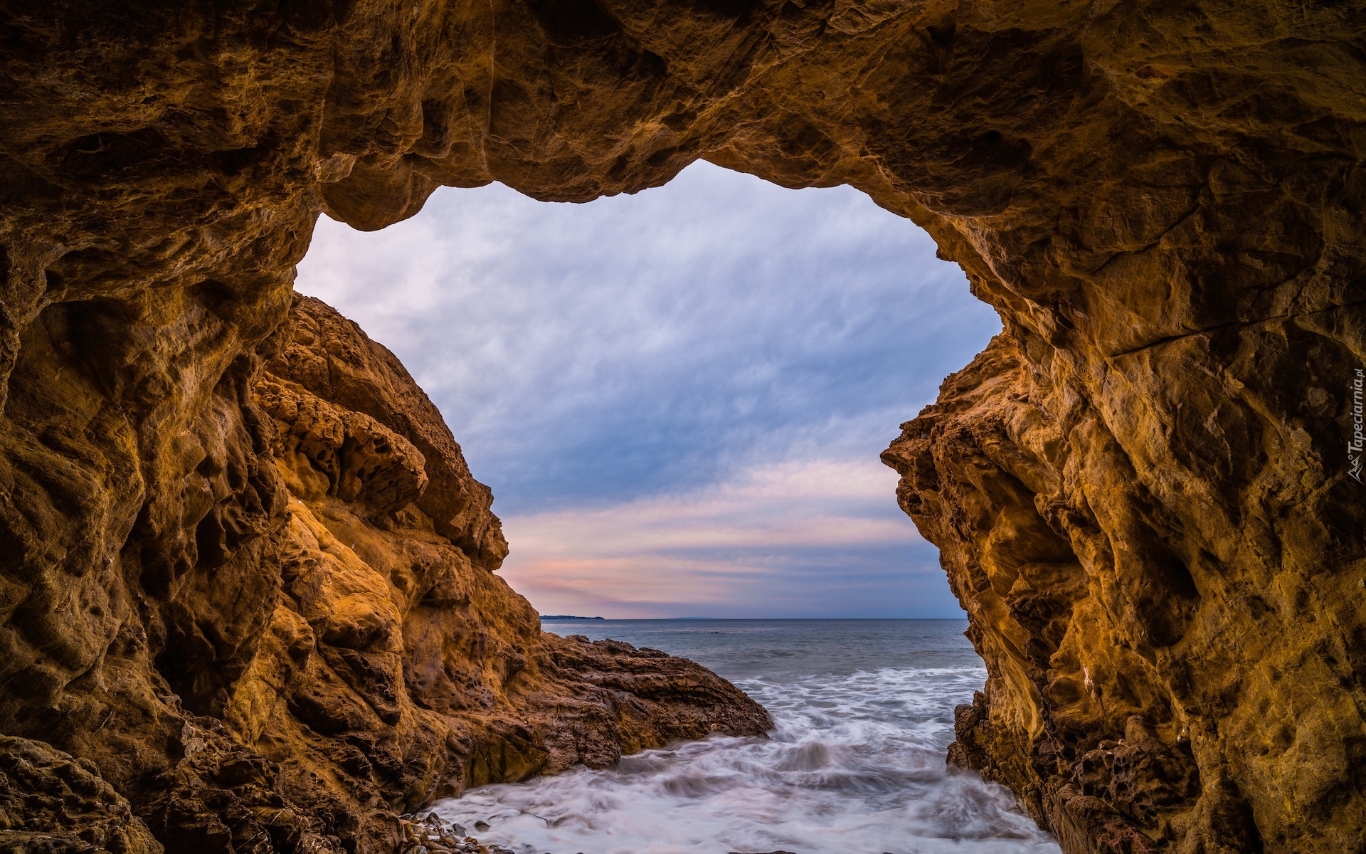 Morze, Skały, Leo Carillo Beach, Malibu, Kalifornia, Stany Zjednoczone