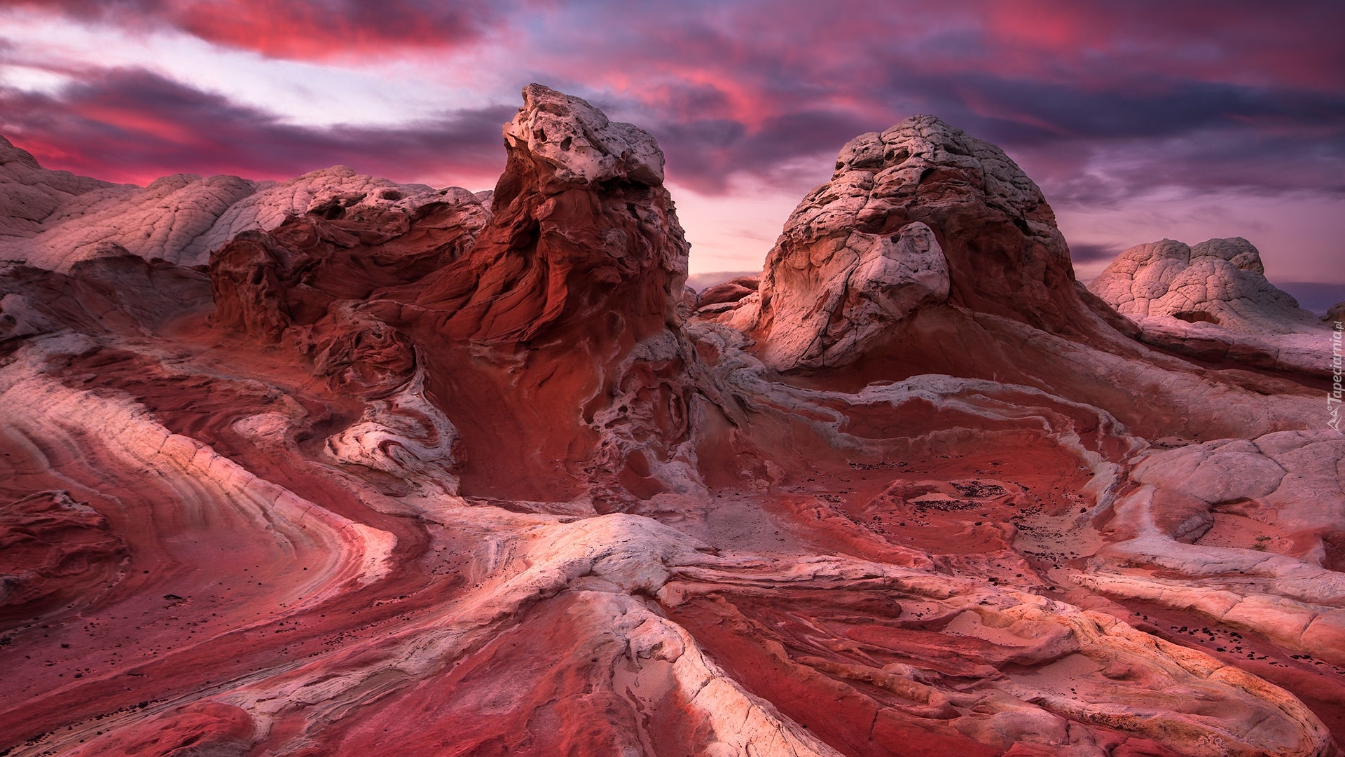 Góry, Czerwone, Skały, White Pocket, Vermilion Cliffs, Arizona, Stany Zjednoczone