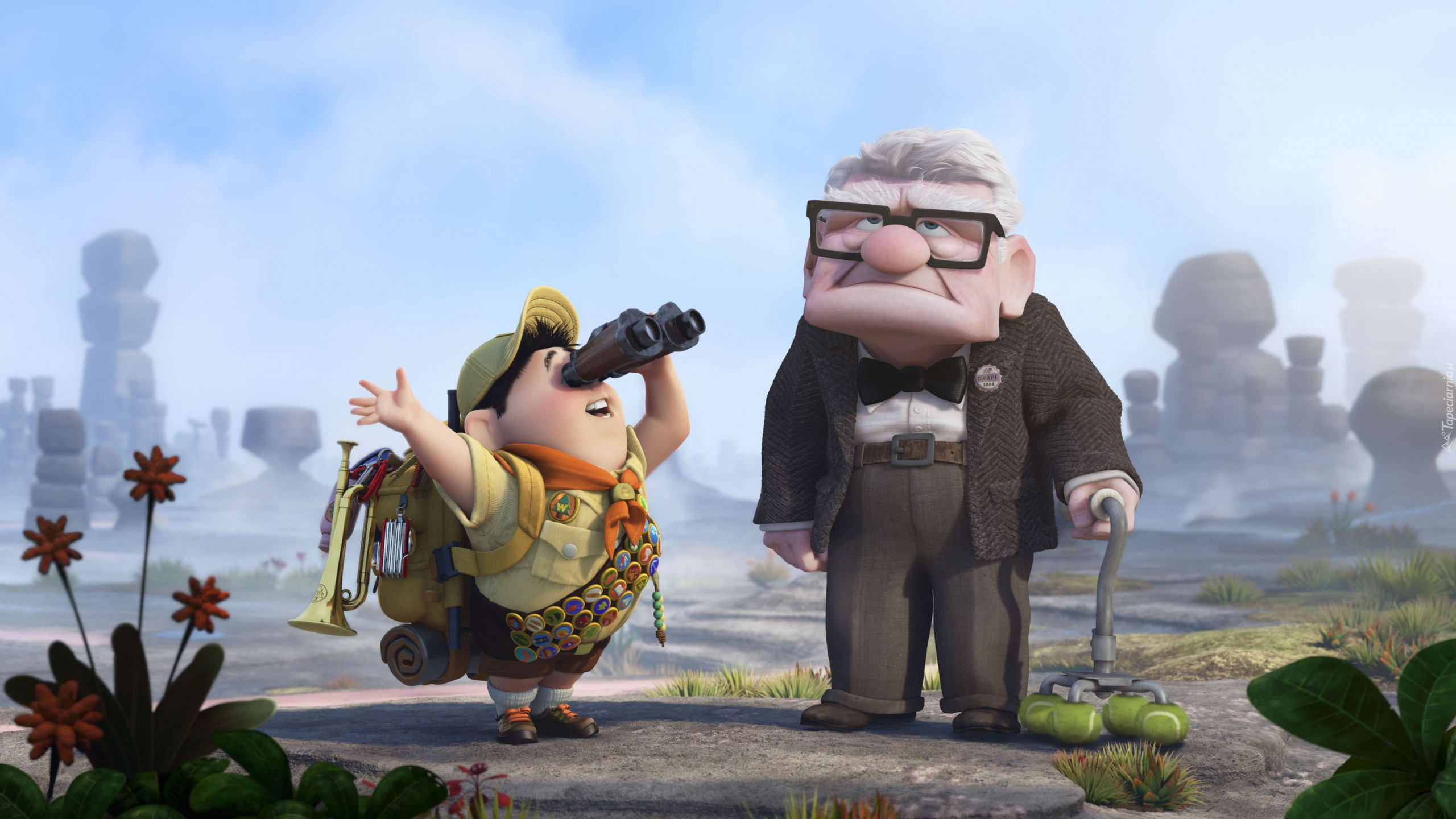 Film animowany, Odlot, Up, Dziadek Carl Fredricksen, Skaut Russell