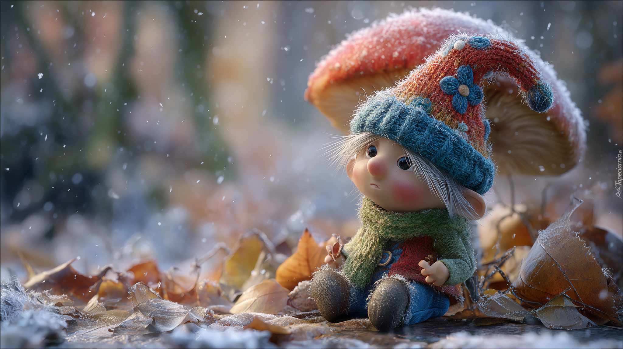 Skrzat, Grzyb, Liście, Grafika AI