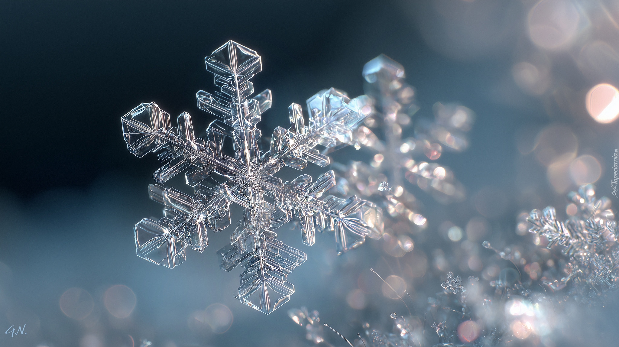 Śnieżynka, Zima, Płatek śniegu, Grafika AI