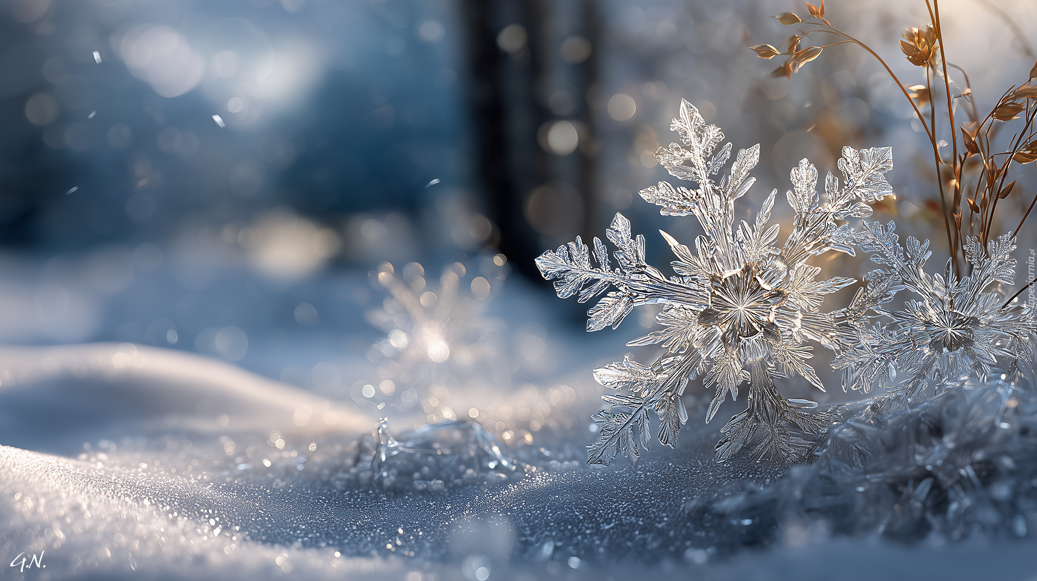 Śnieżynka, Śnieg, Zima, Grafia AI