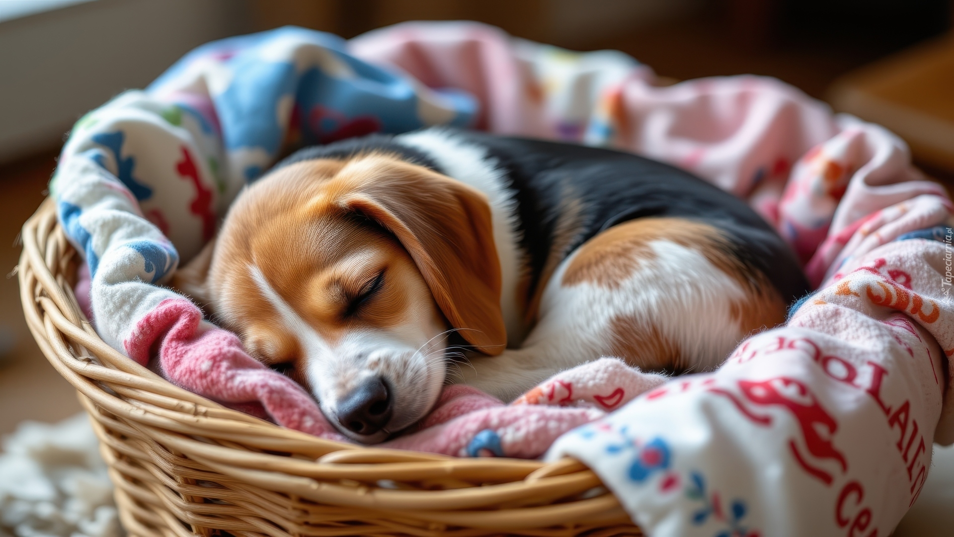 Pies, Beagle, Szczeniak, Koszyk