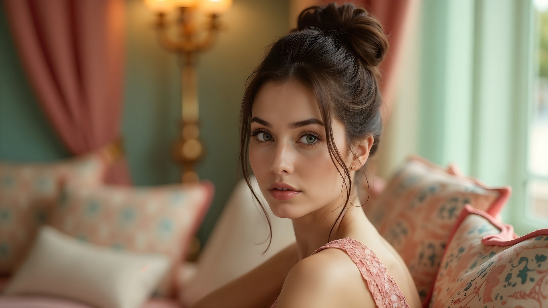 Kobieta, Upięte, Włosy