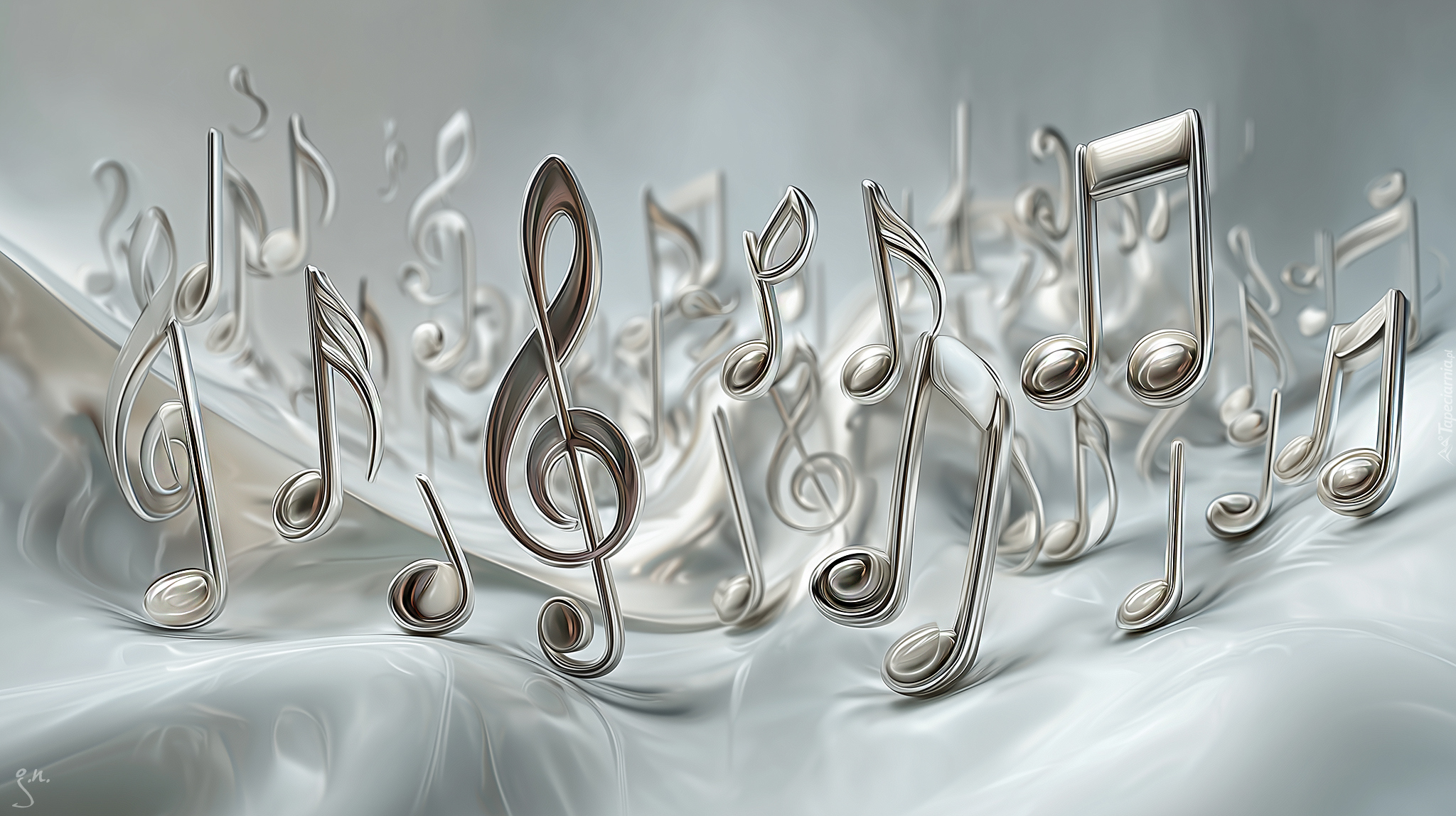 Srebrzyste, Nuty, Grafika AI