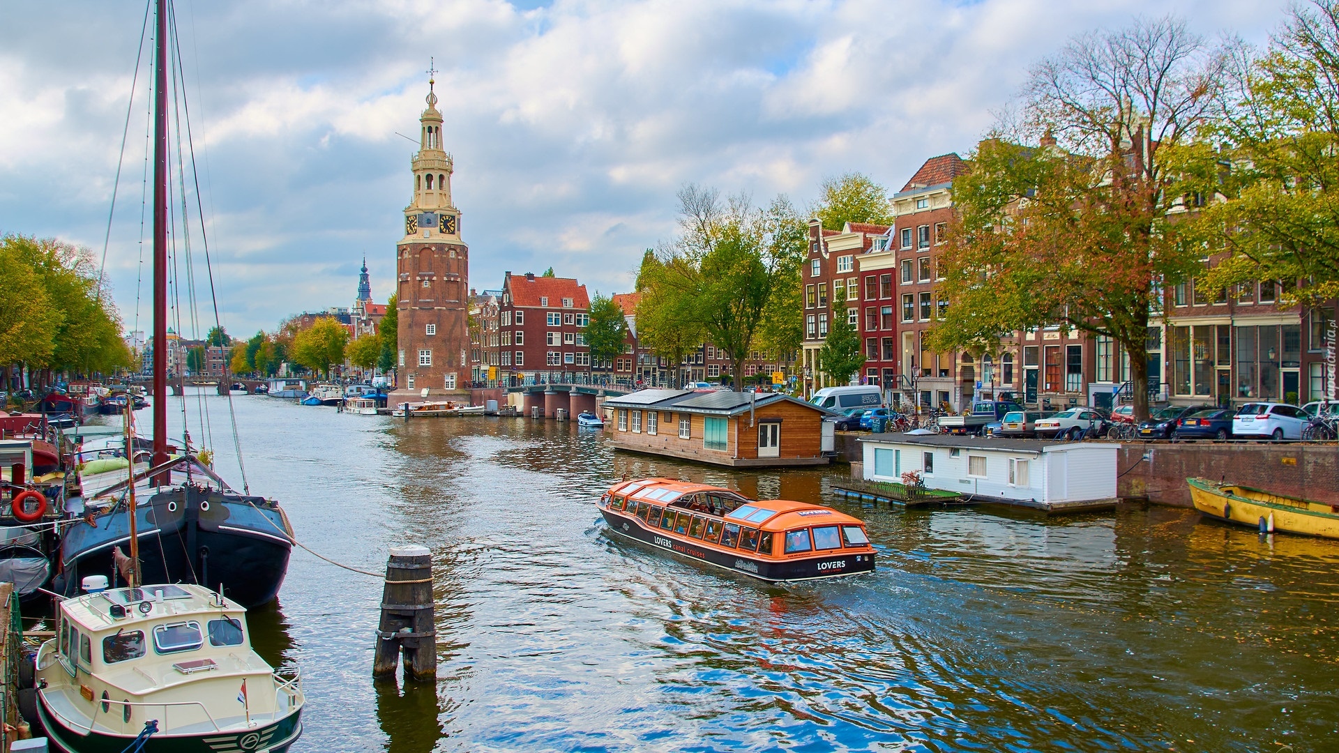 Amsterdam, Kanał, Statki, Holandia