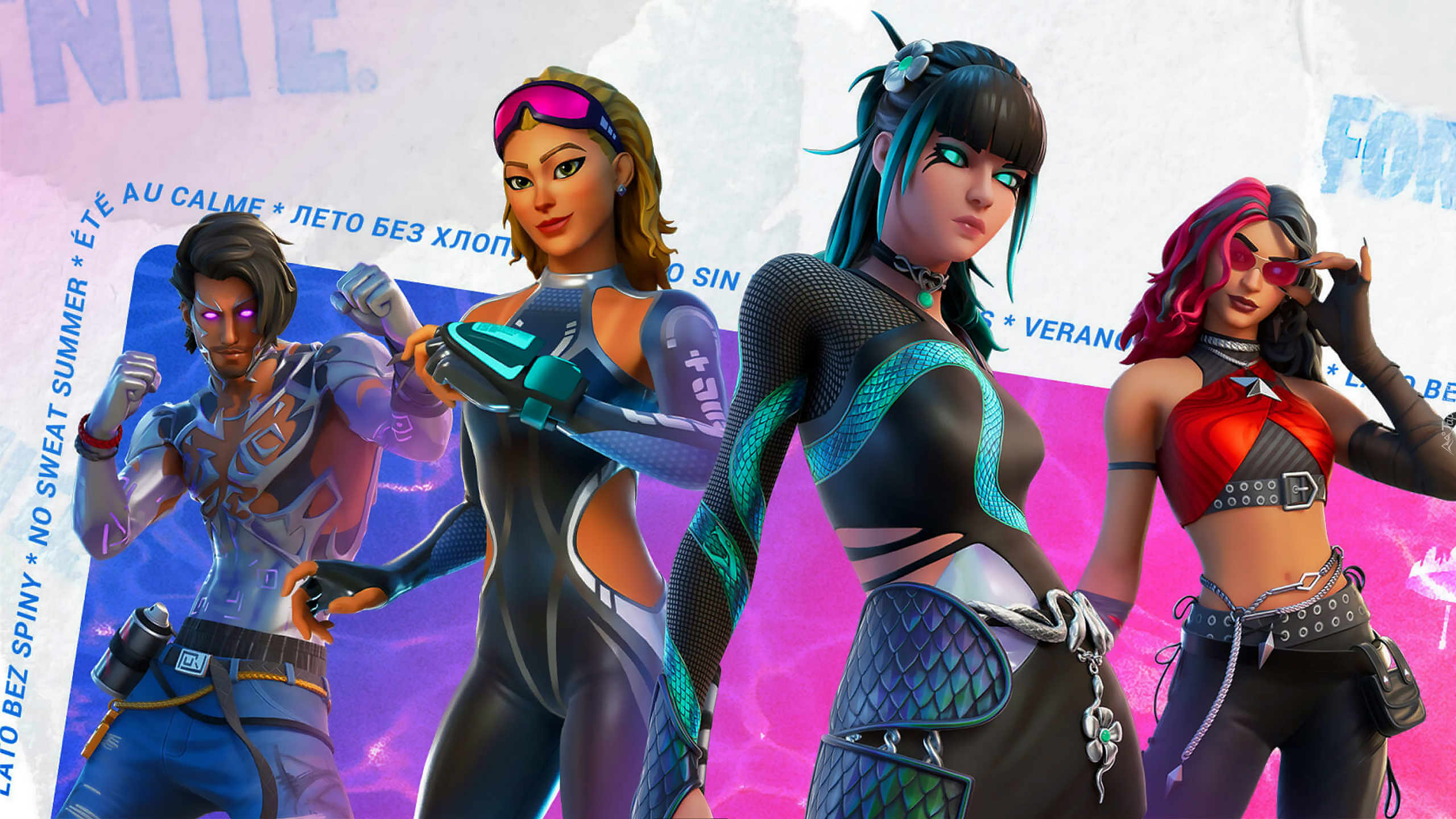 Gra, Fortnite, Postacie, Surf Team, Plakat