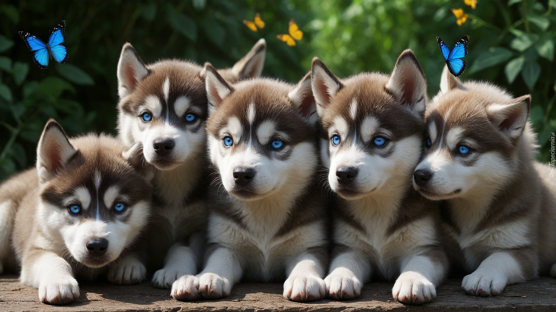 Szczeniaki, Siberian husky, Motyle