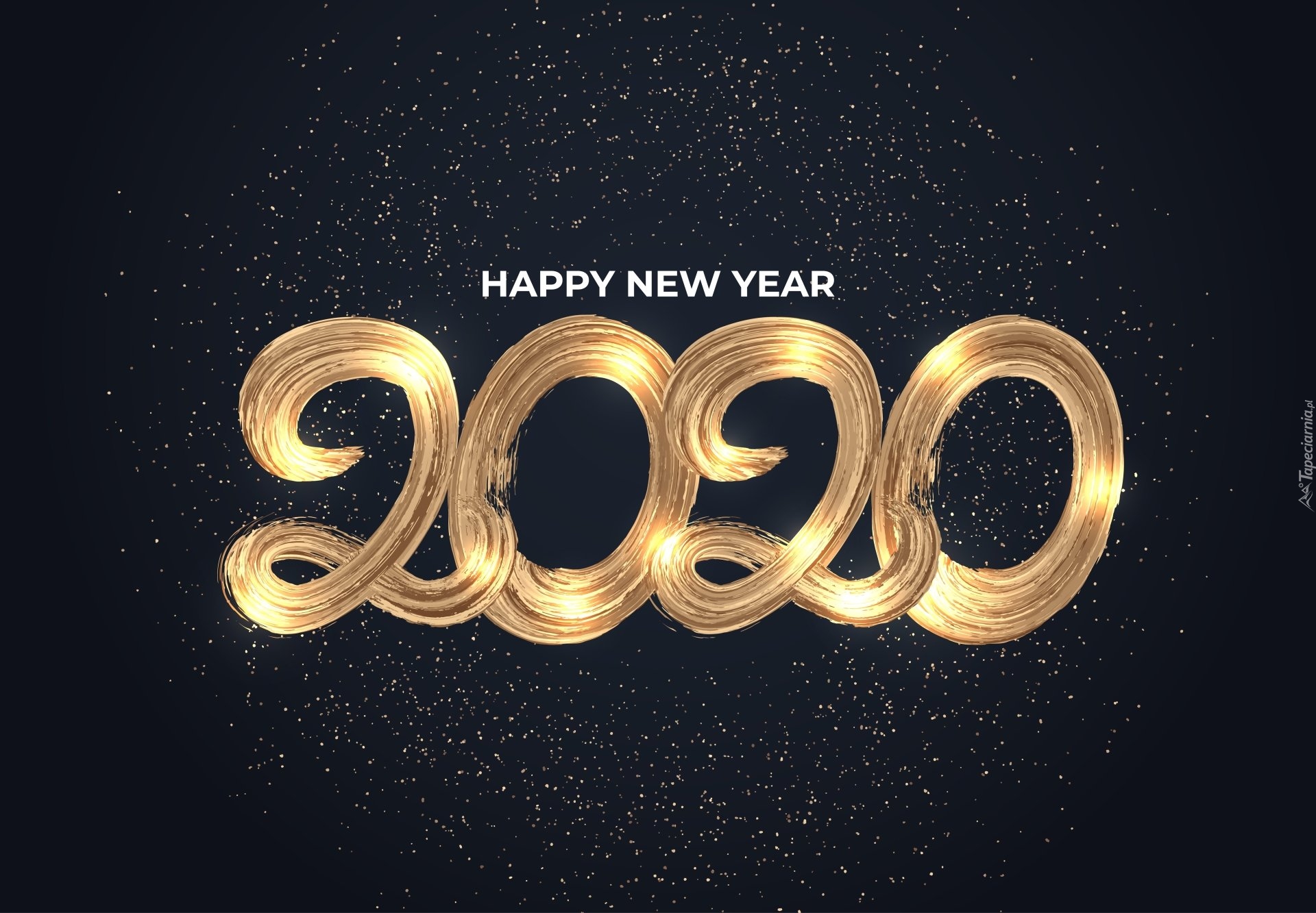 Nowy Rok, Napis, Happy New Year, 2020