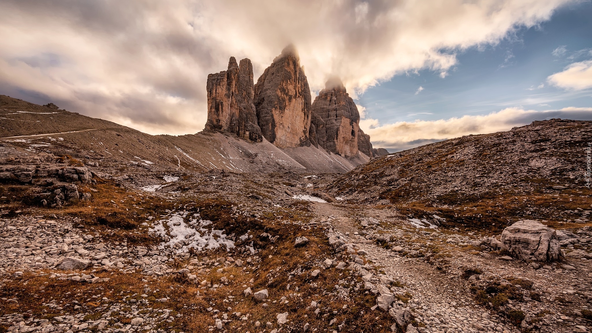 Góry, Dolomity, Szczyty, Tre Cime di Lavaredo, Włochy