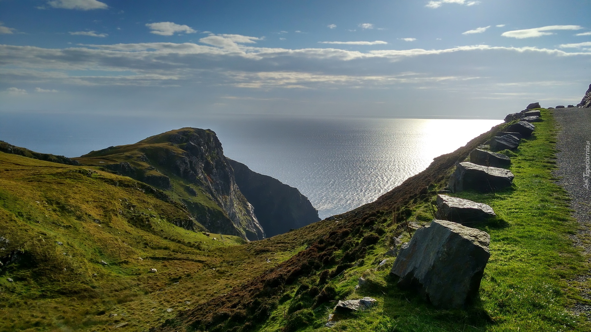 Morze, Szlak, Droga, Wild Atlantic Way, Skały, Kamienie, Donegal, Irlandia