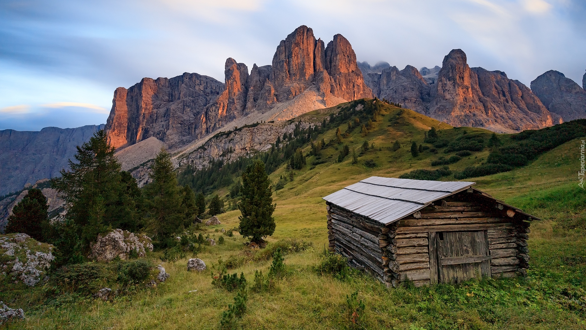 Łąka, Szopa, Wzgórza, Góry, Dolomity, Włochy