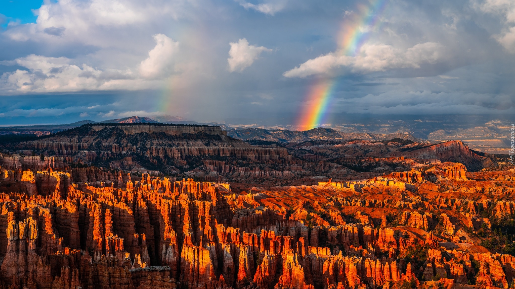 Kanion, Tęcza, Skały, Park Narodowy Bryce Canyon, Stan Utah, Stany Zjednoczone