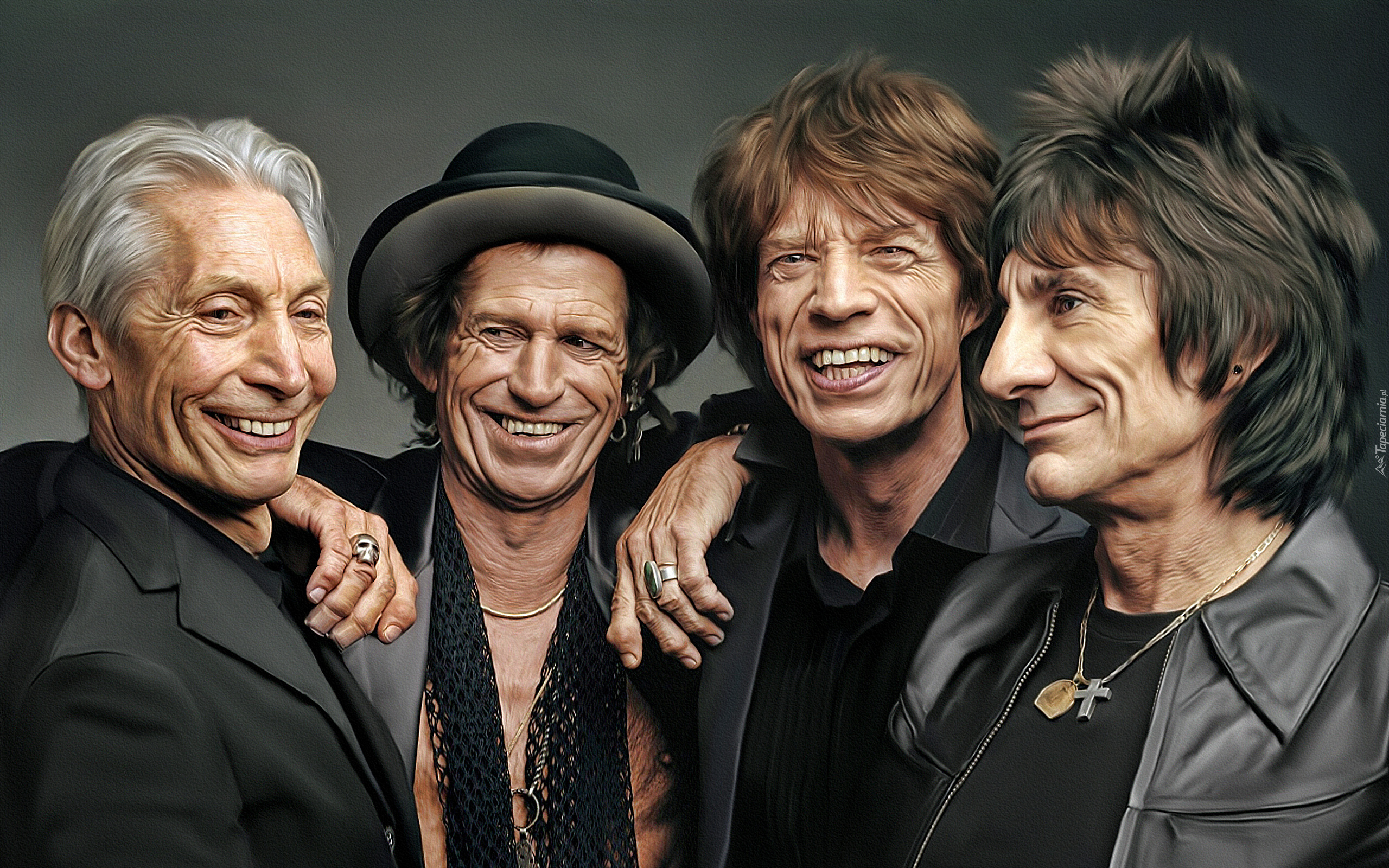 Grafika, Mężczyźni, Zespół rockowy, The Rolling Stones, Charlie Watts, Keith Richards, Mick Jagger, Ron Wood