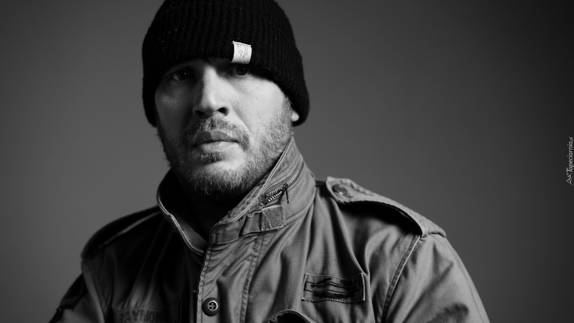 Tom Hardy, Aktor, Czapka, Zarost, Kurtka, Czarno-białe